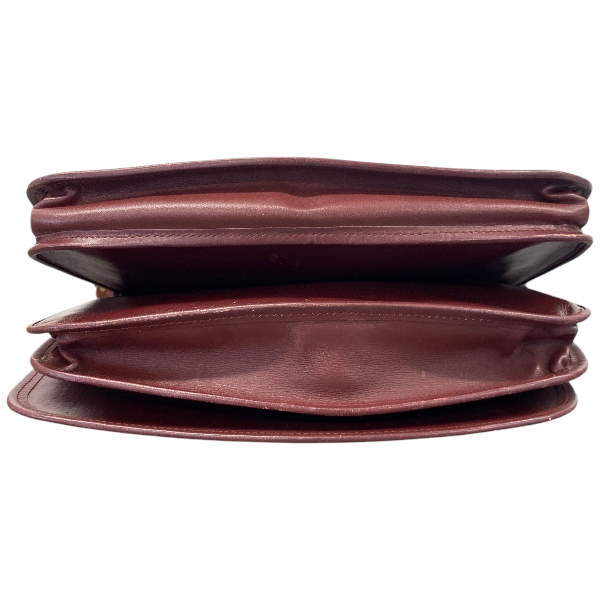 Men's Leather Flap Bag Burgundy