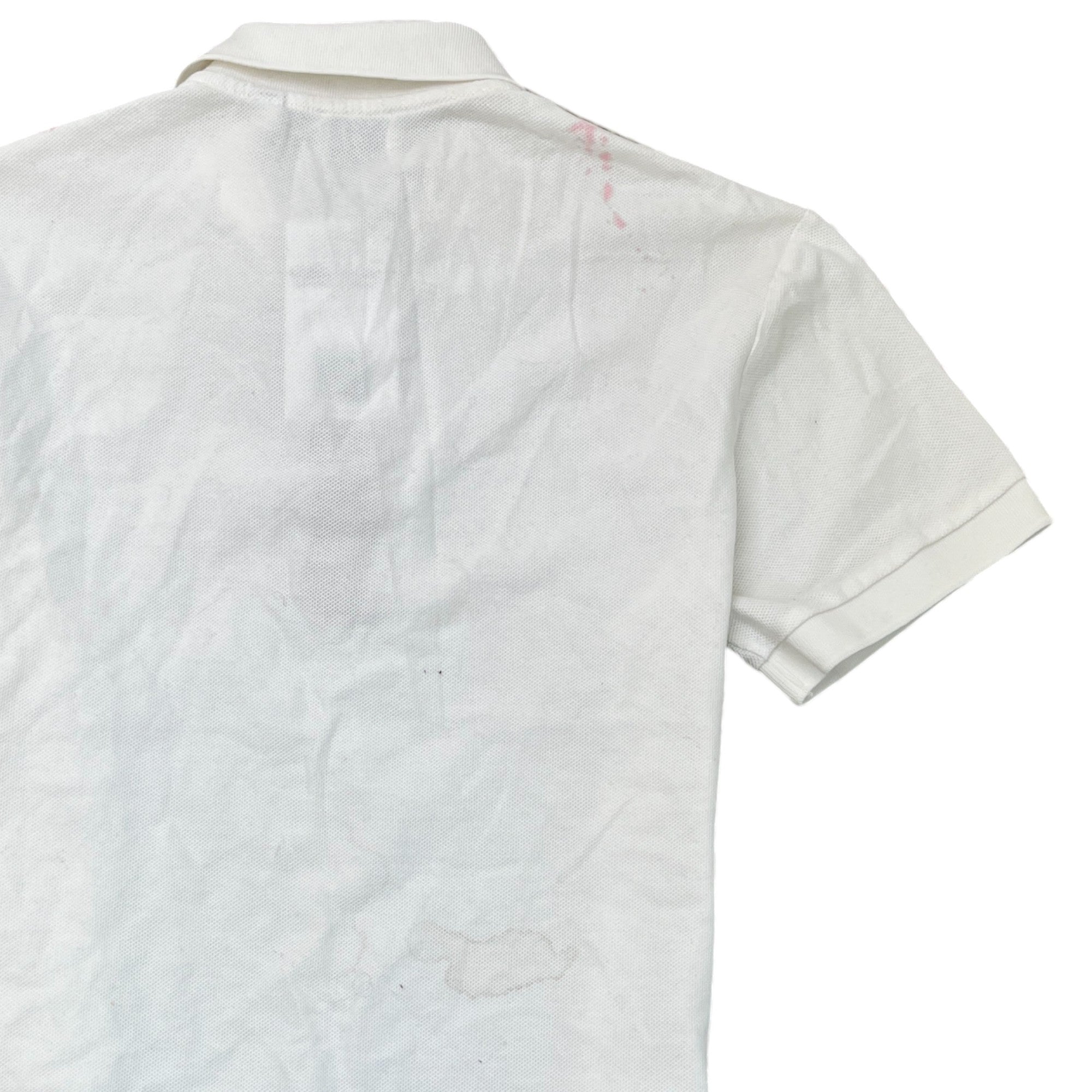 Men's Embroidered Logo Polo Shirt White Size S