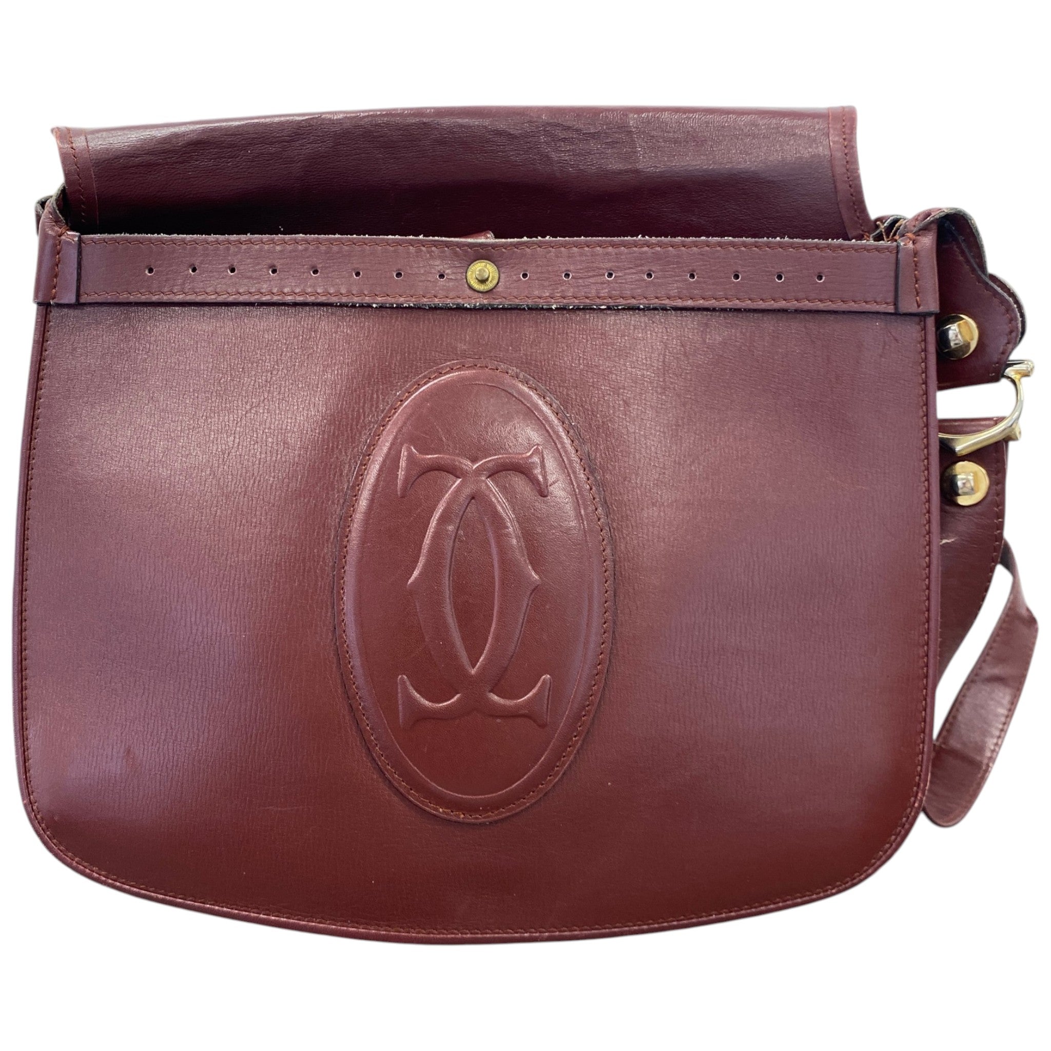 Men's Leather Flap Bag Burgundy
