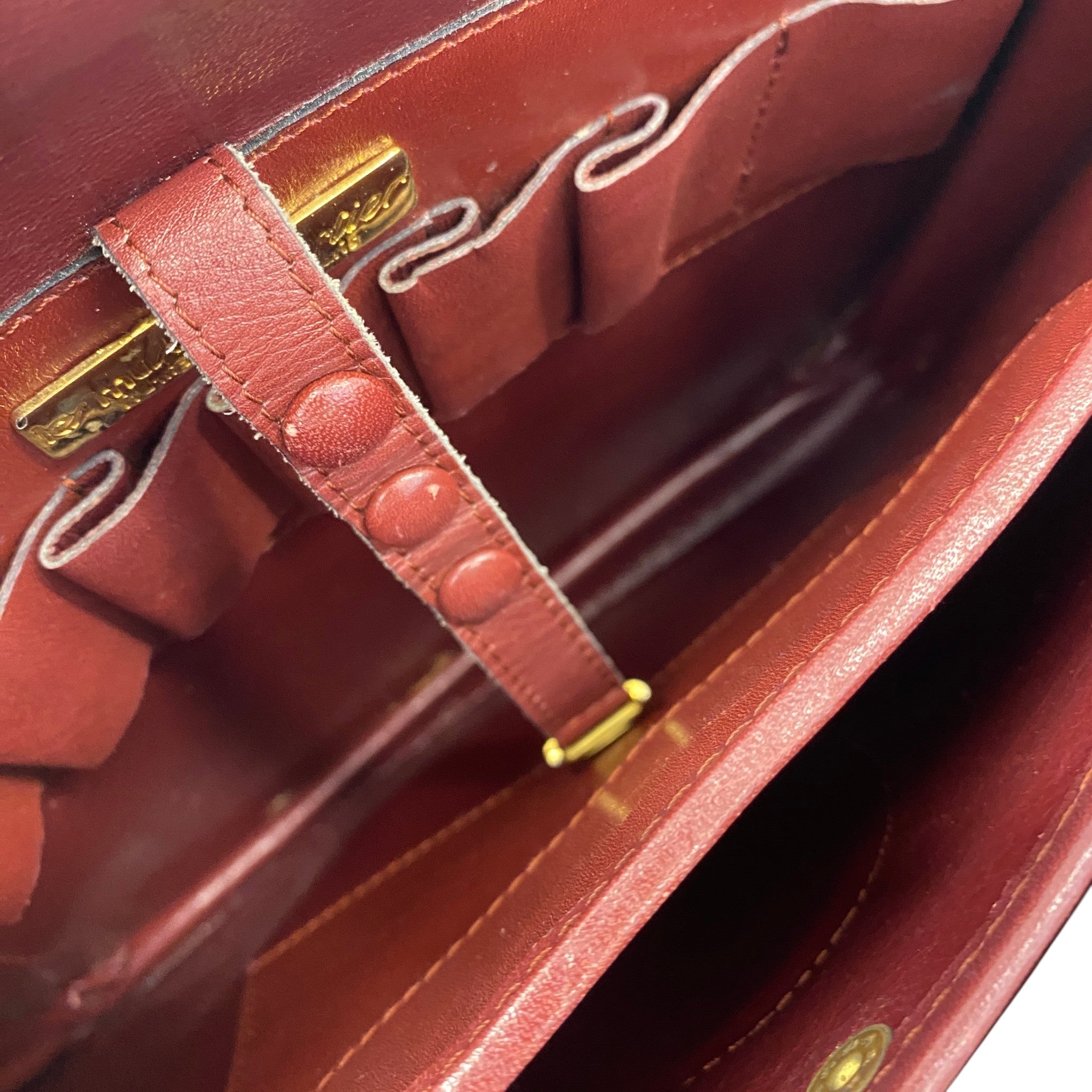 Men's Leather Flap Bag Burgundy