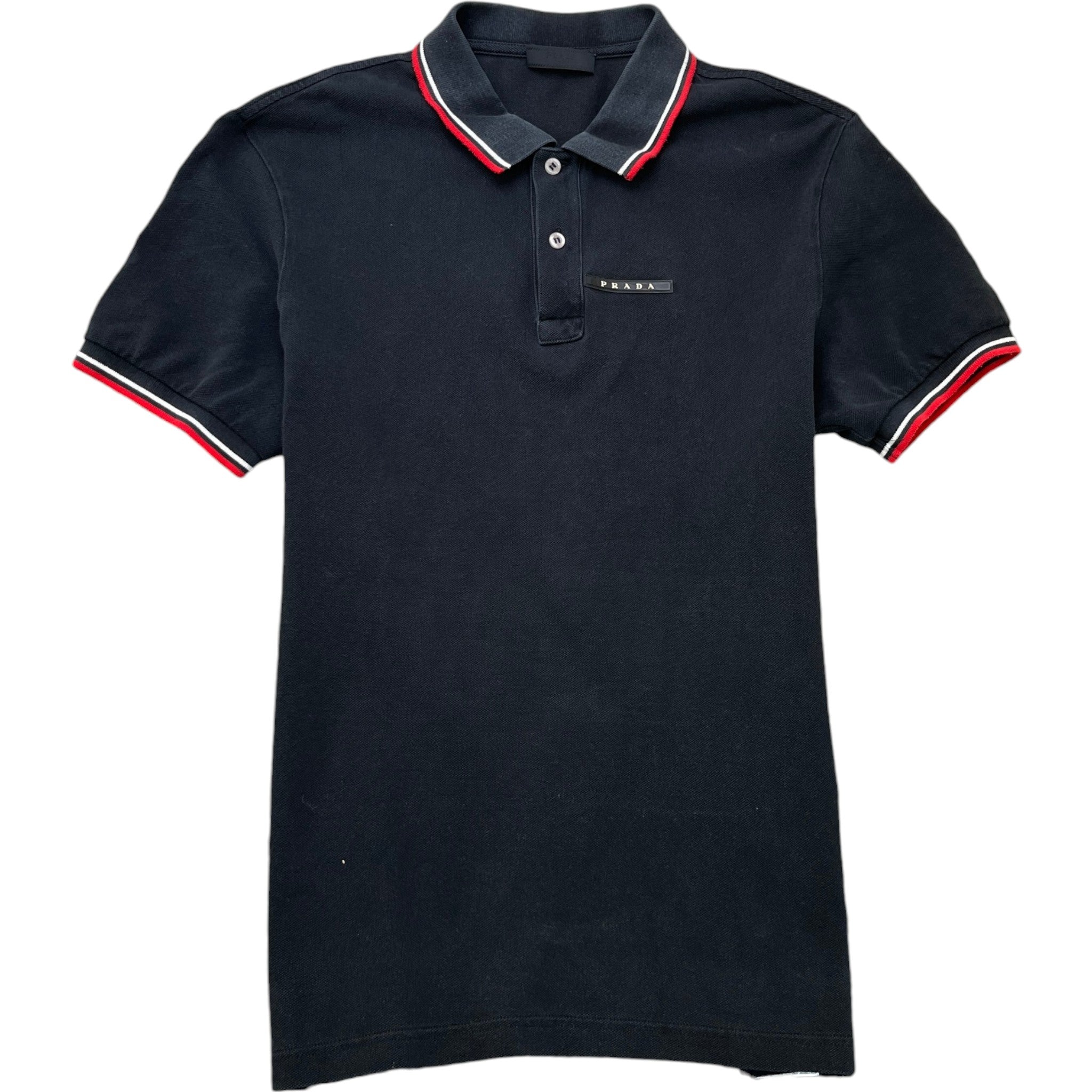 Men's Plaque Logo Polo Shirt Black Size XL