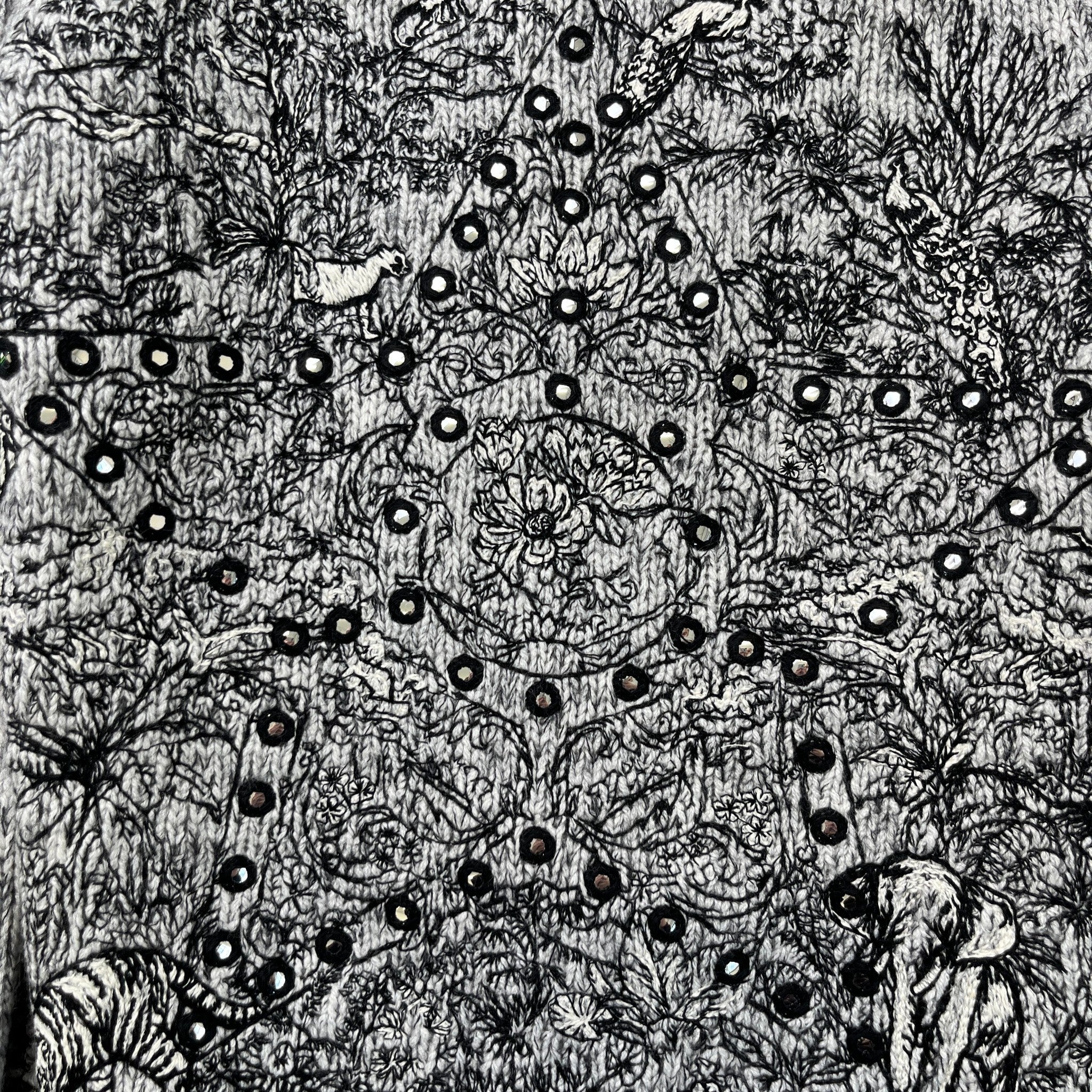 Women's Embossed Cashmere Jumper Grey Size XS