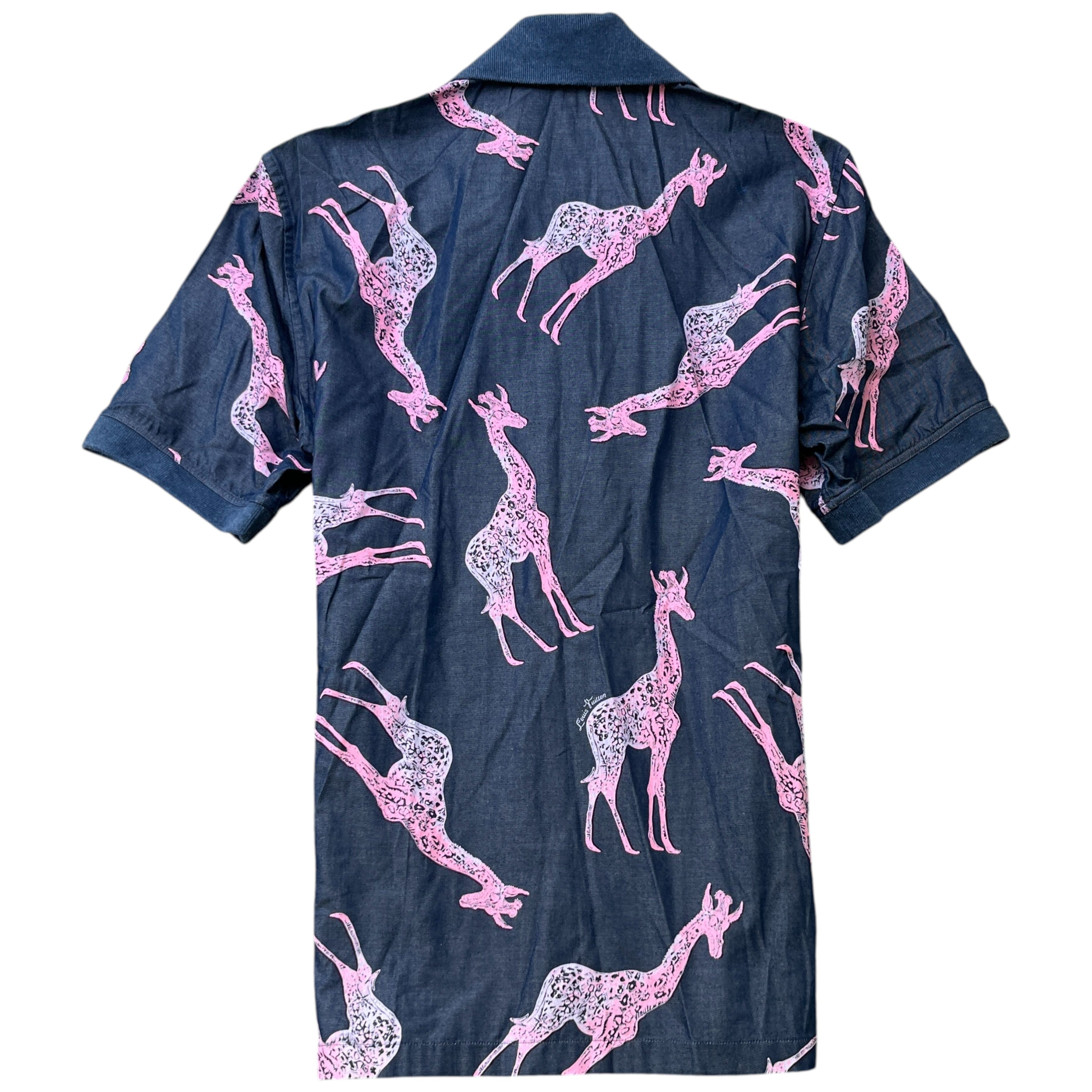 Men's Chapman Giraffe Rare Knit Collar Short Sleeve Shirt Multi-Coloured Size S