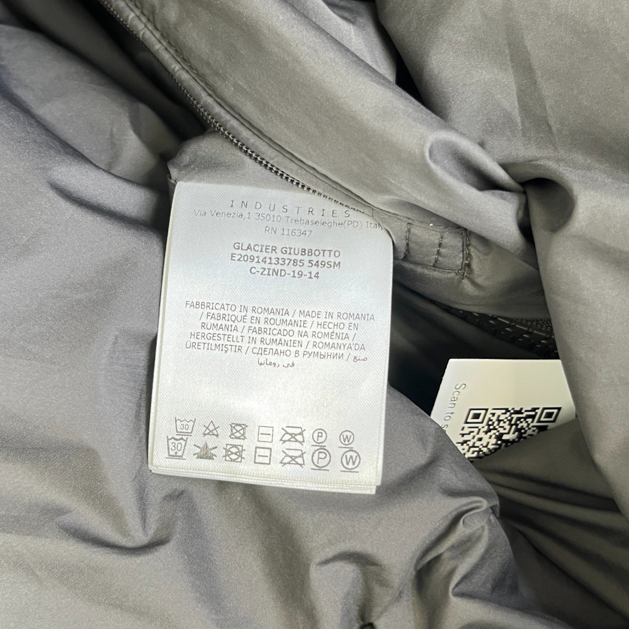 Men's Glacier Down Jacket Grey Size 5 / XXL