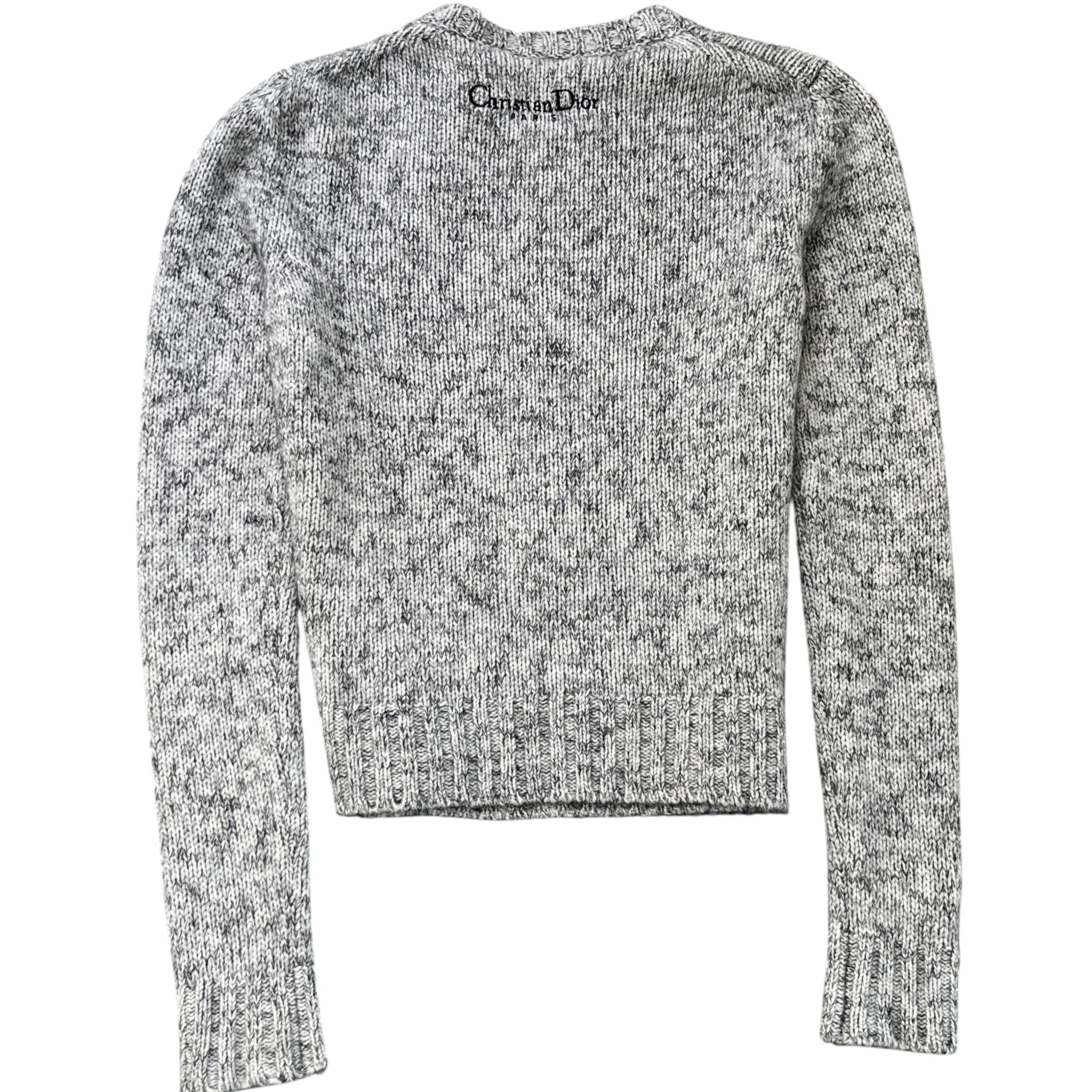 Women's Embossed Cashmere Jumper Grey Size XS