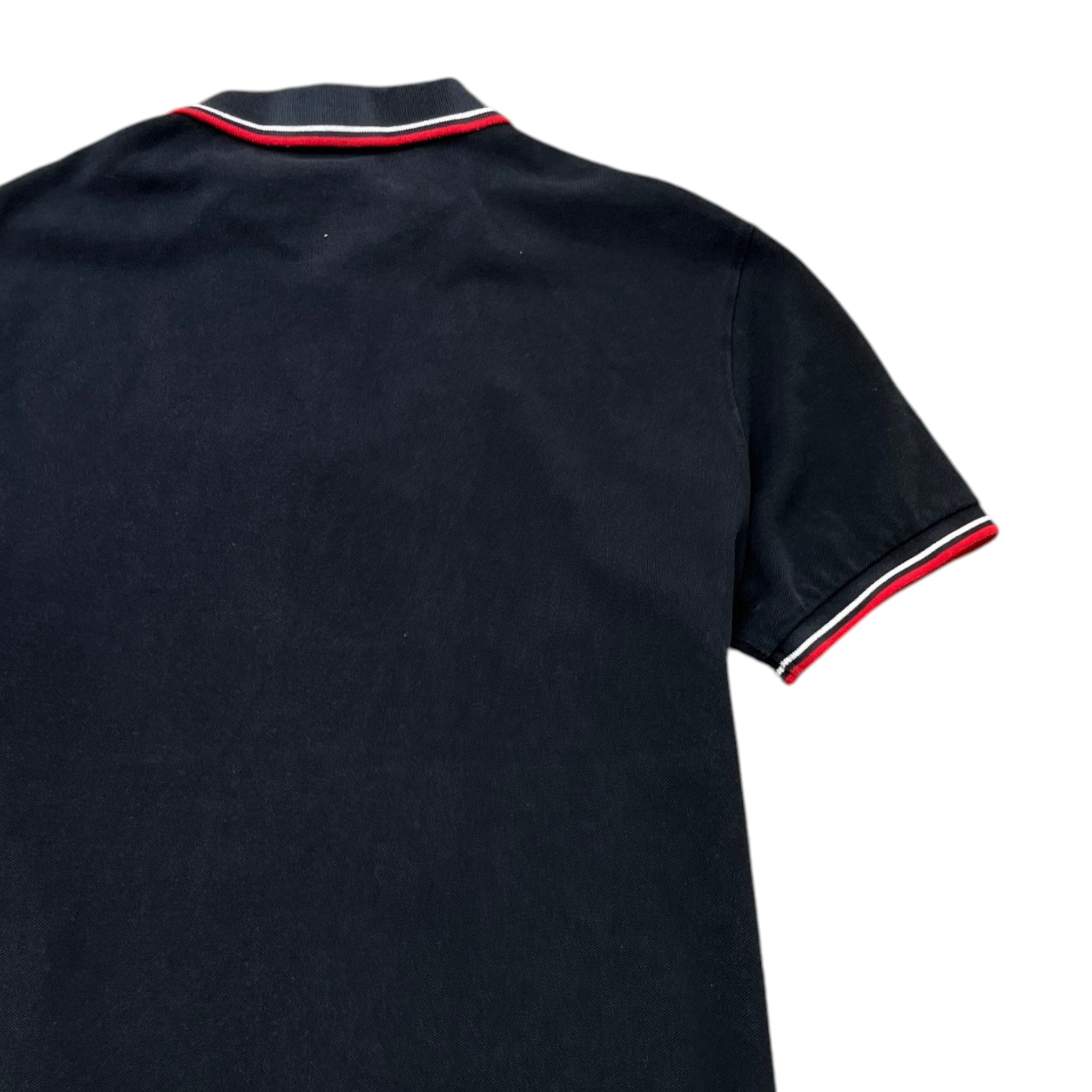 Men's Plaque Logo Polo Shirt Black Size XL