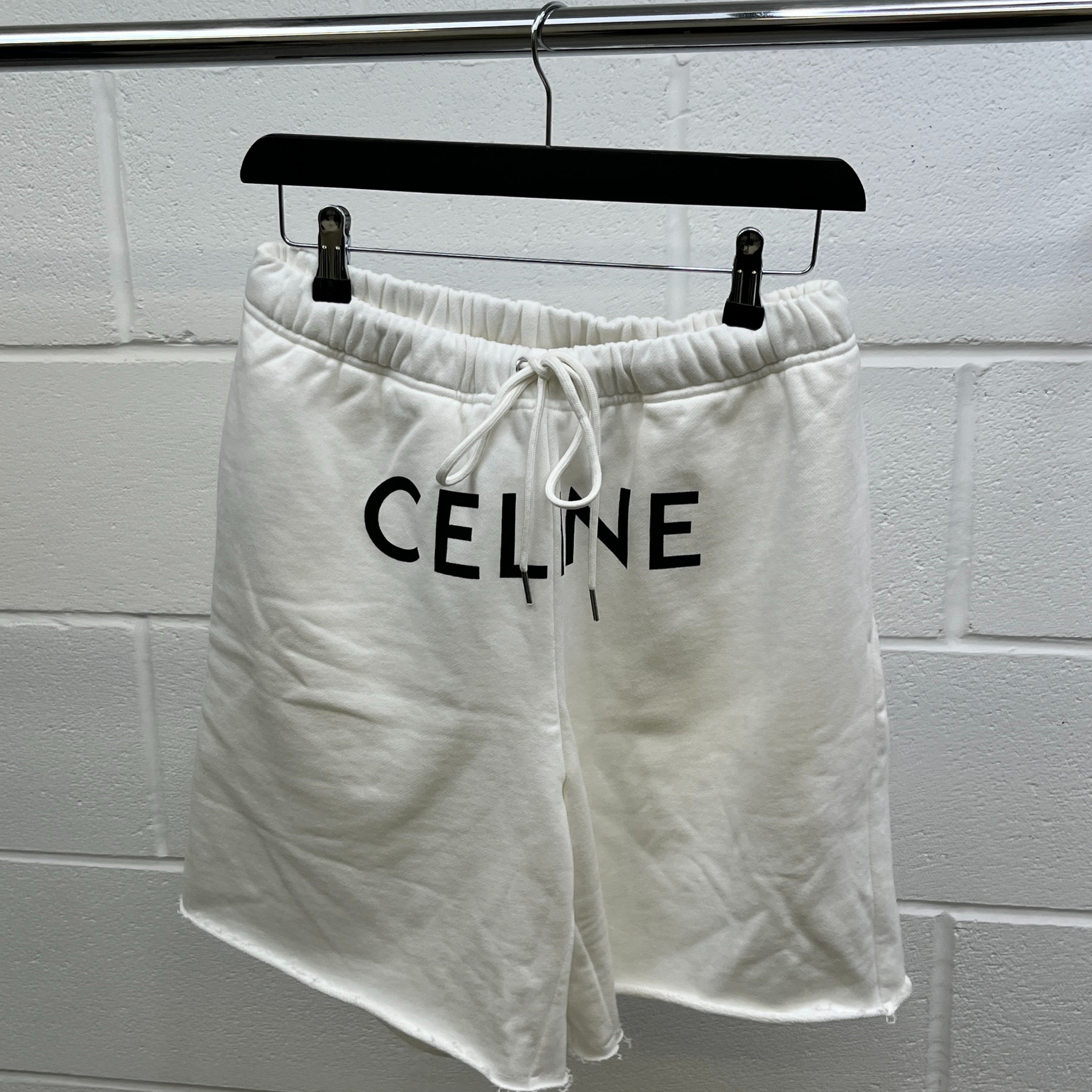 Men's Logo Print Shorts White Size M