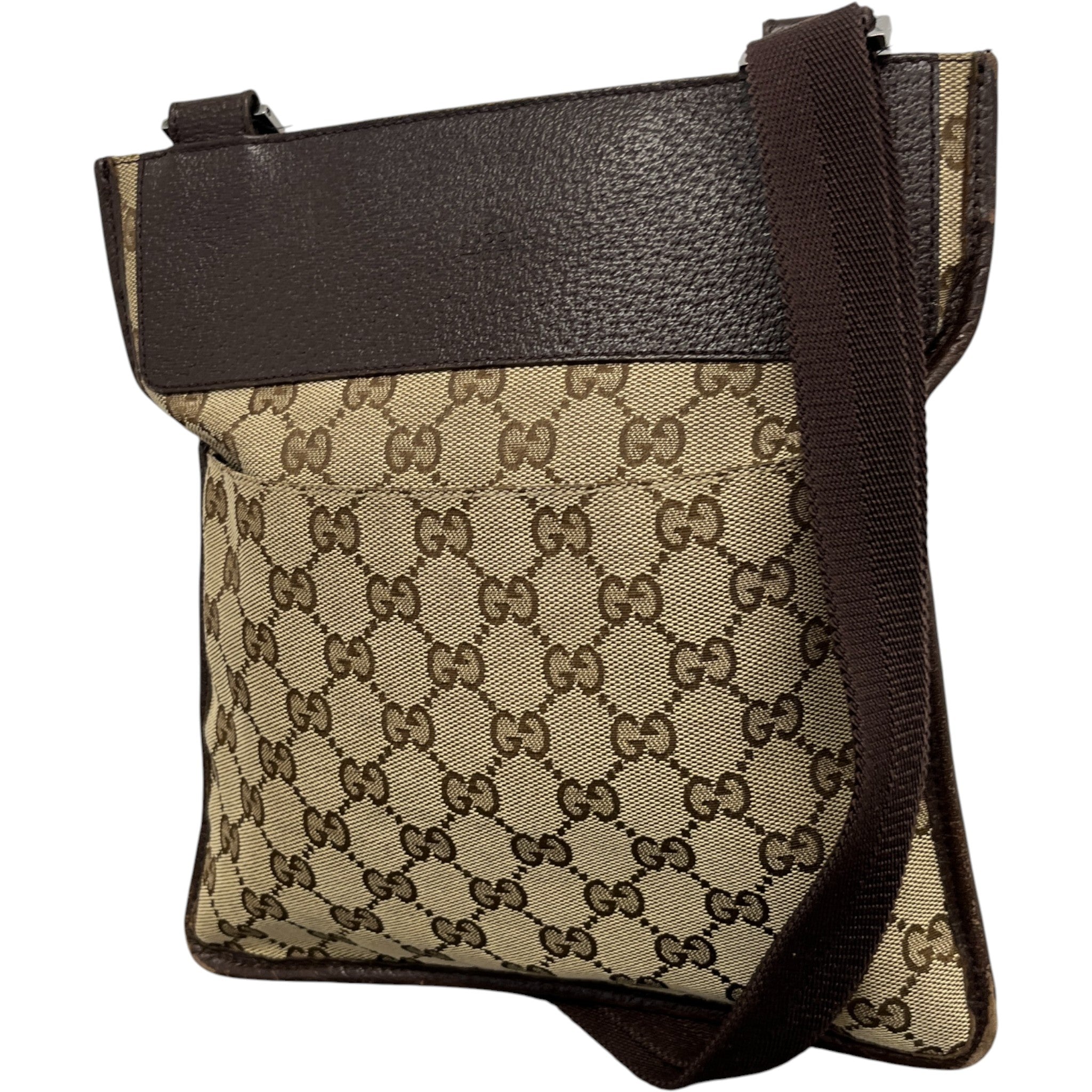 Men's Gg Supreme Canvas Messenger Bag Brown