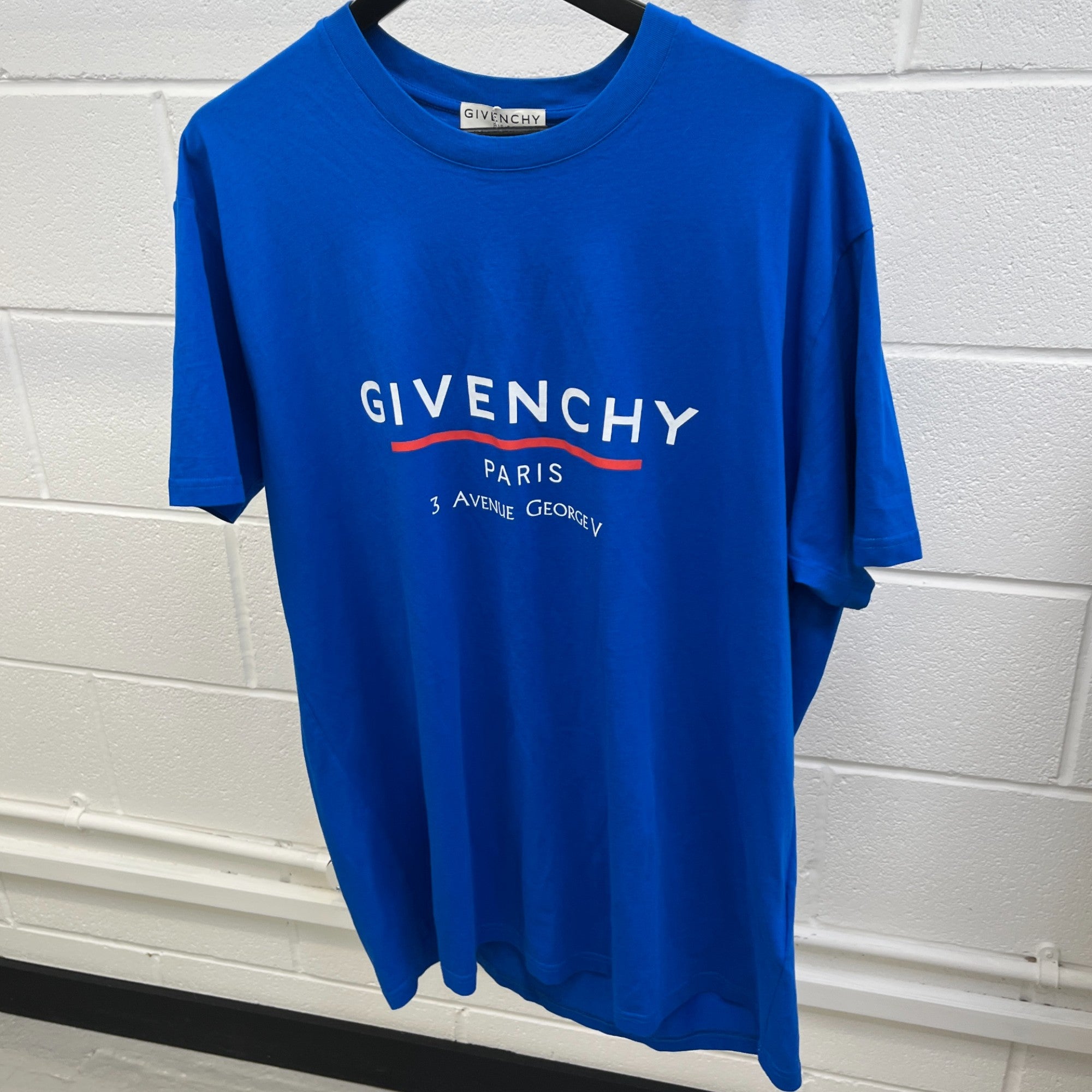 Men's Logo Print T-Shirt Blue Size M