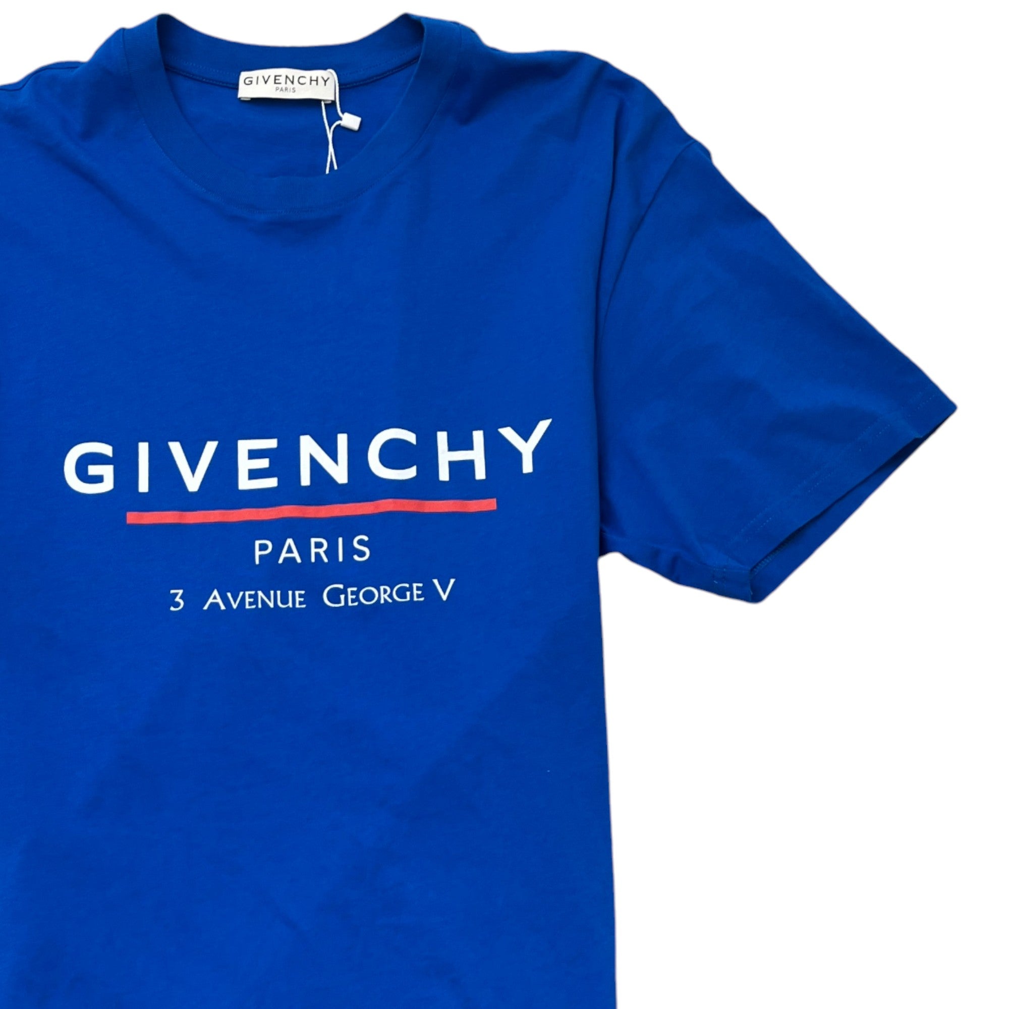 Men's Logo Print T-Shirt Blue Size M