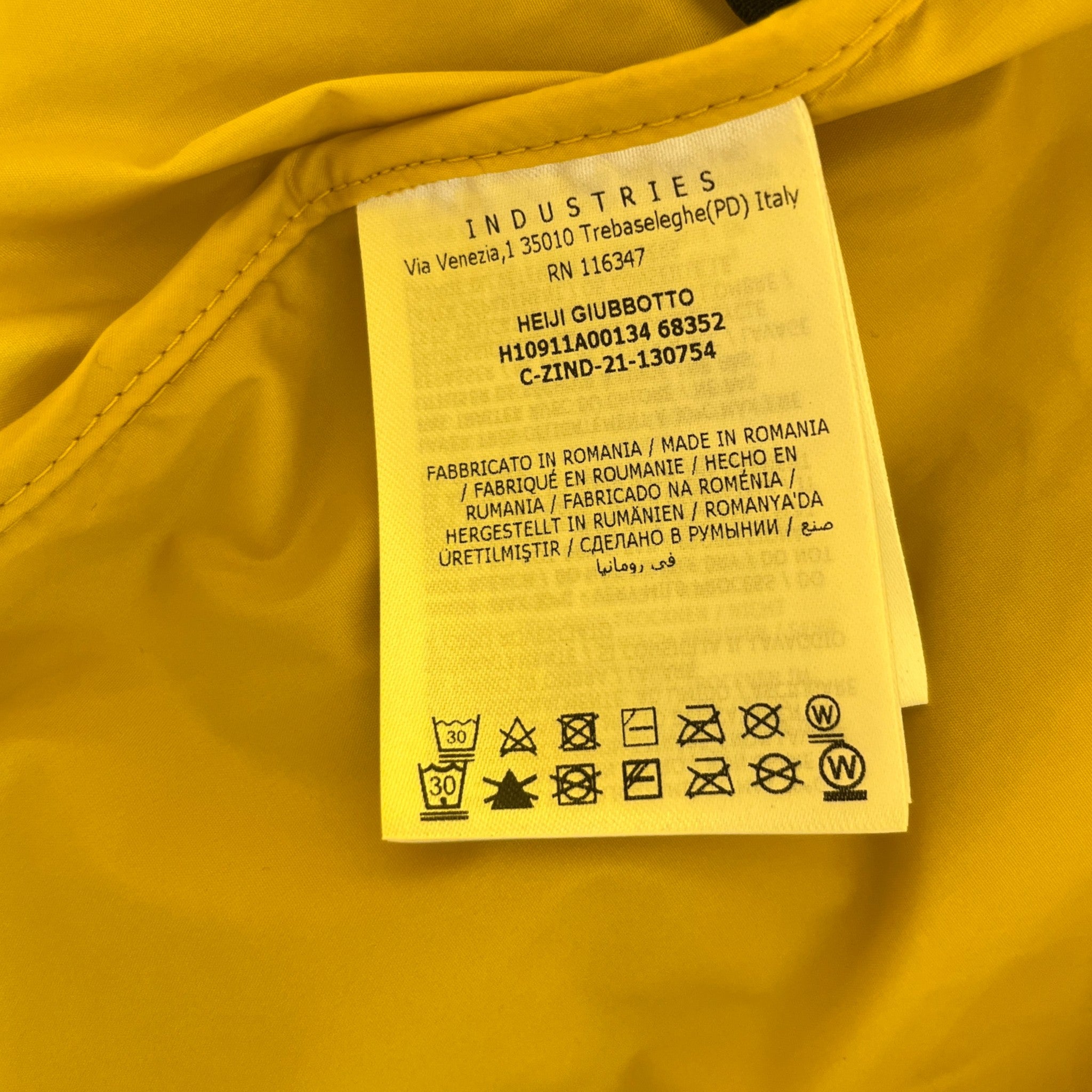 Men's Heiji Windbreaker Yellow Size 4 / XL