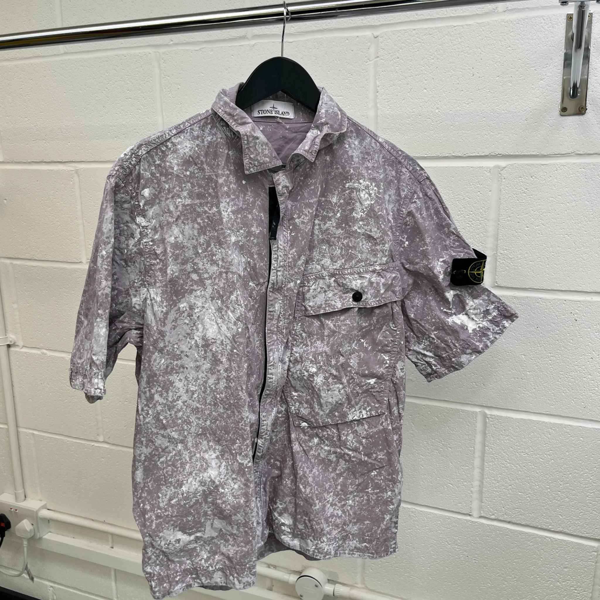 Men's Applique Logo OverShirt Purple Size M