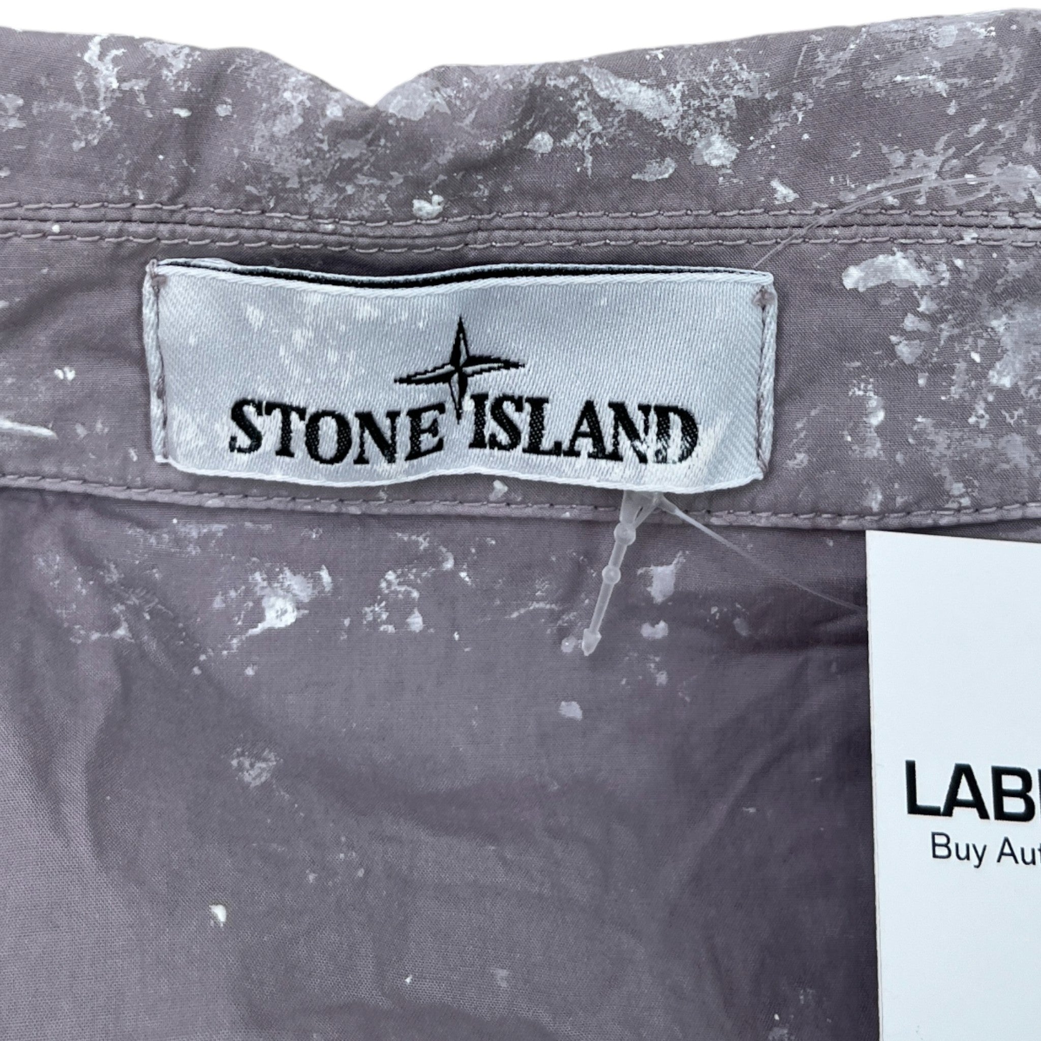 Men's Applique Logo OverShirt Purple Size M