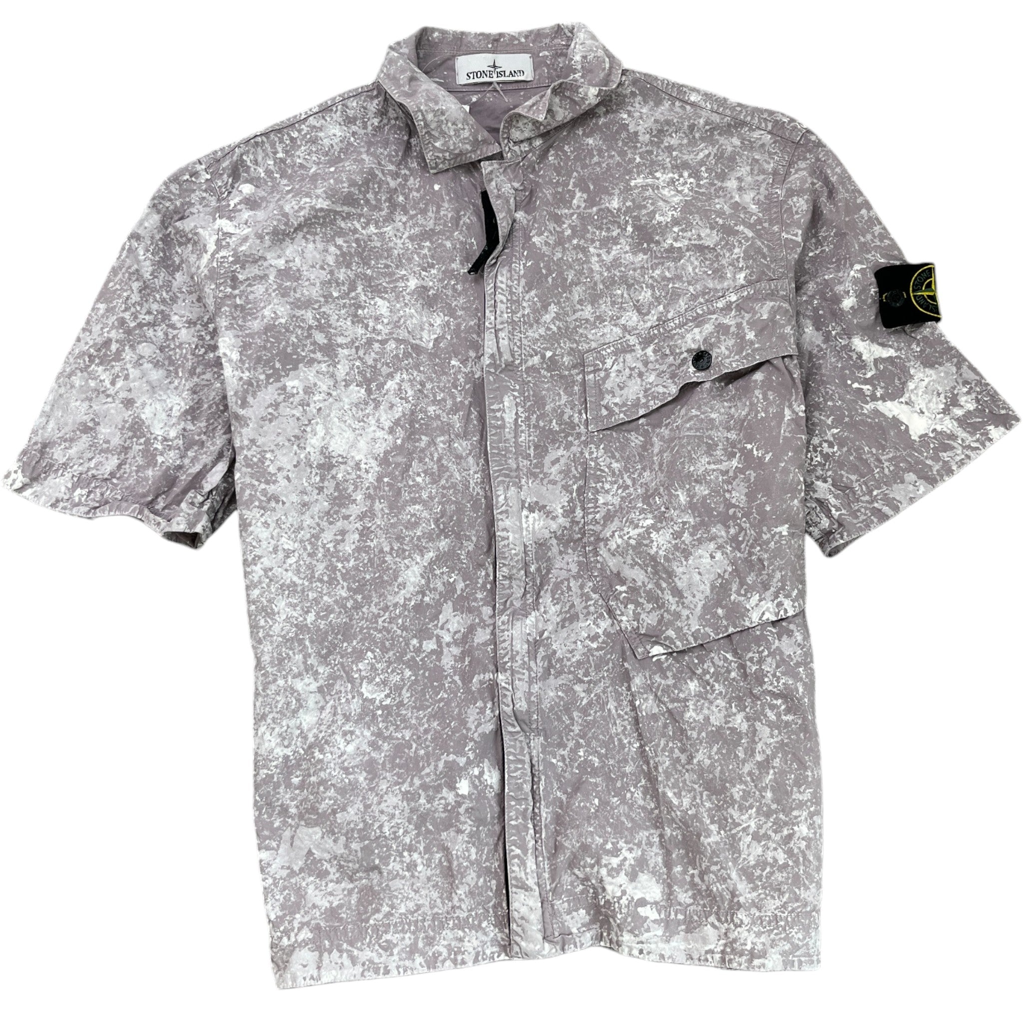 Men's Applique Logo OverShirt Purple Size M