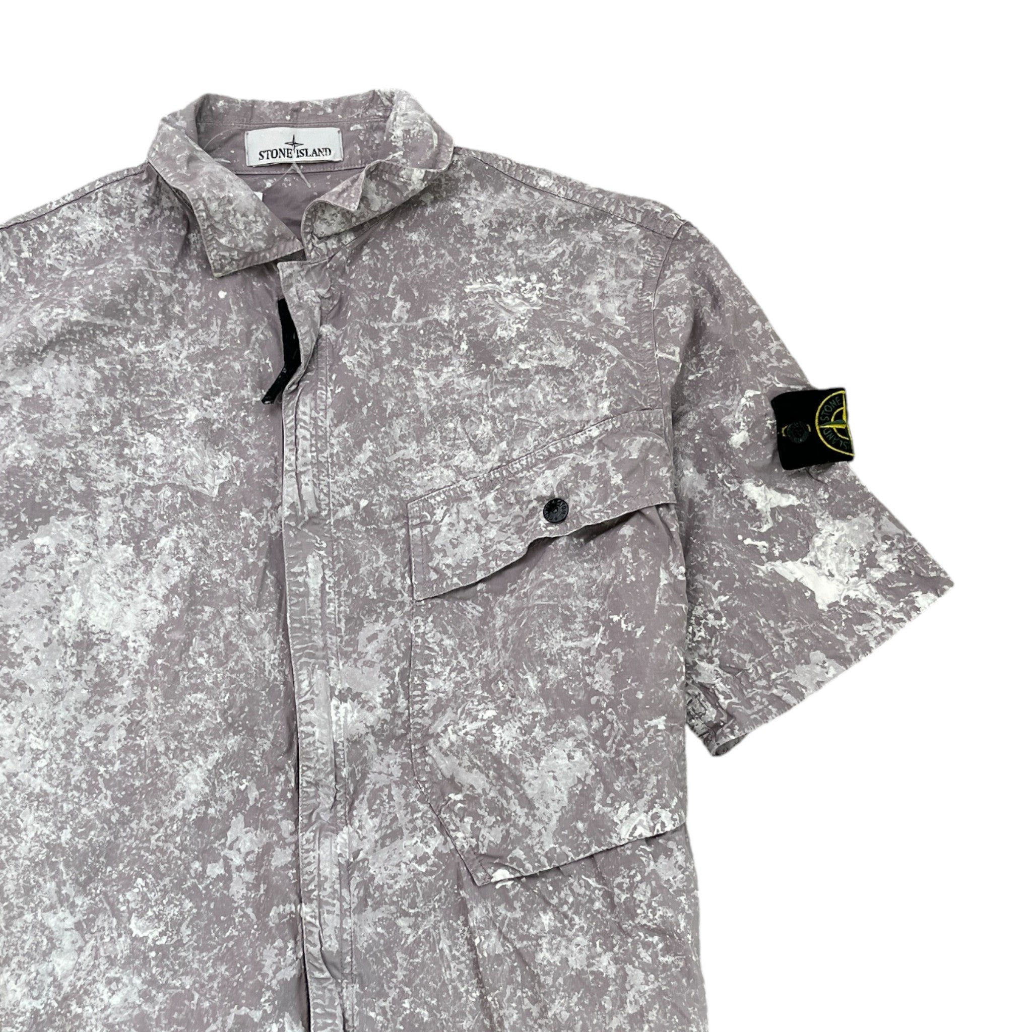 Men's Applique Logo OverShirt Purple Size M