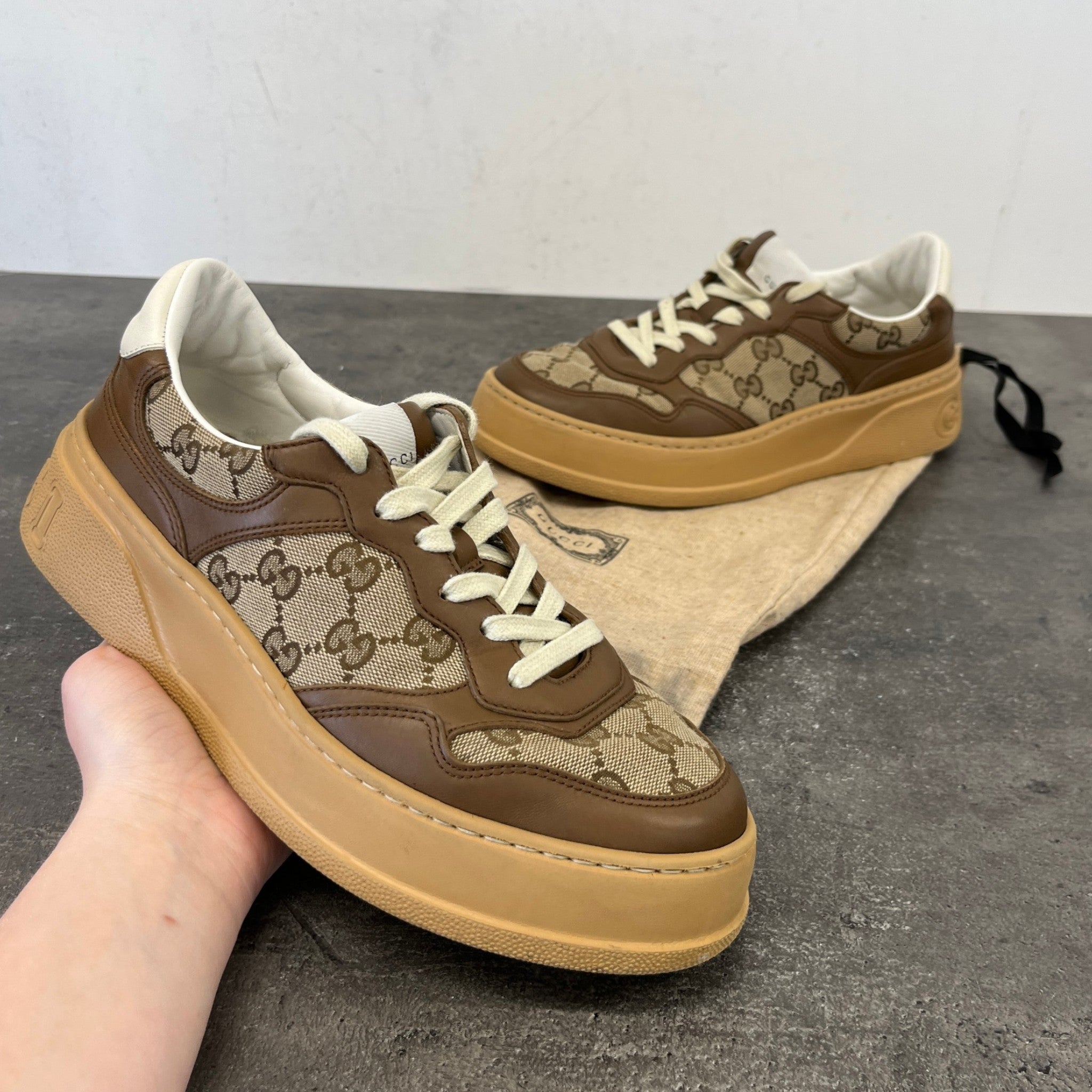 Women's Gg Low Trainers Brown Size EU 39 / UK 6