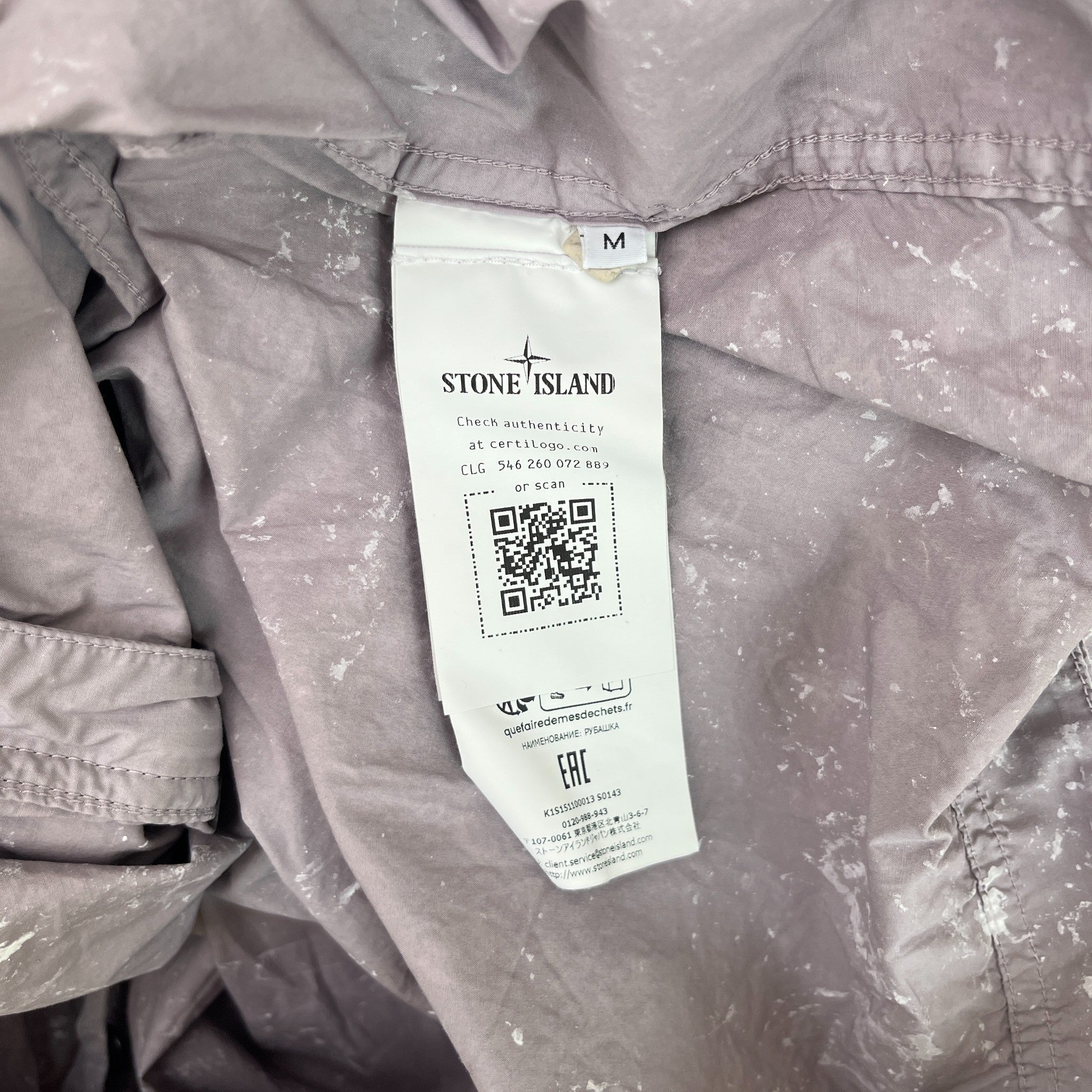 Men's Applique Logo OverShirt Purple Size M