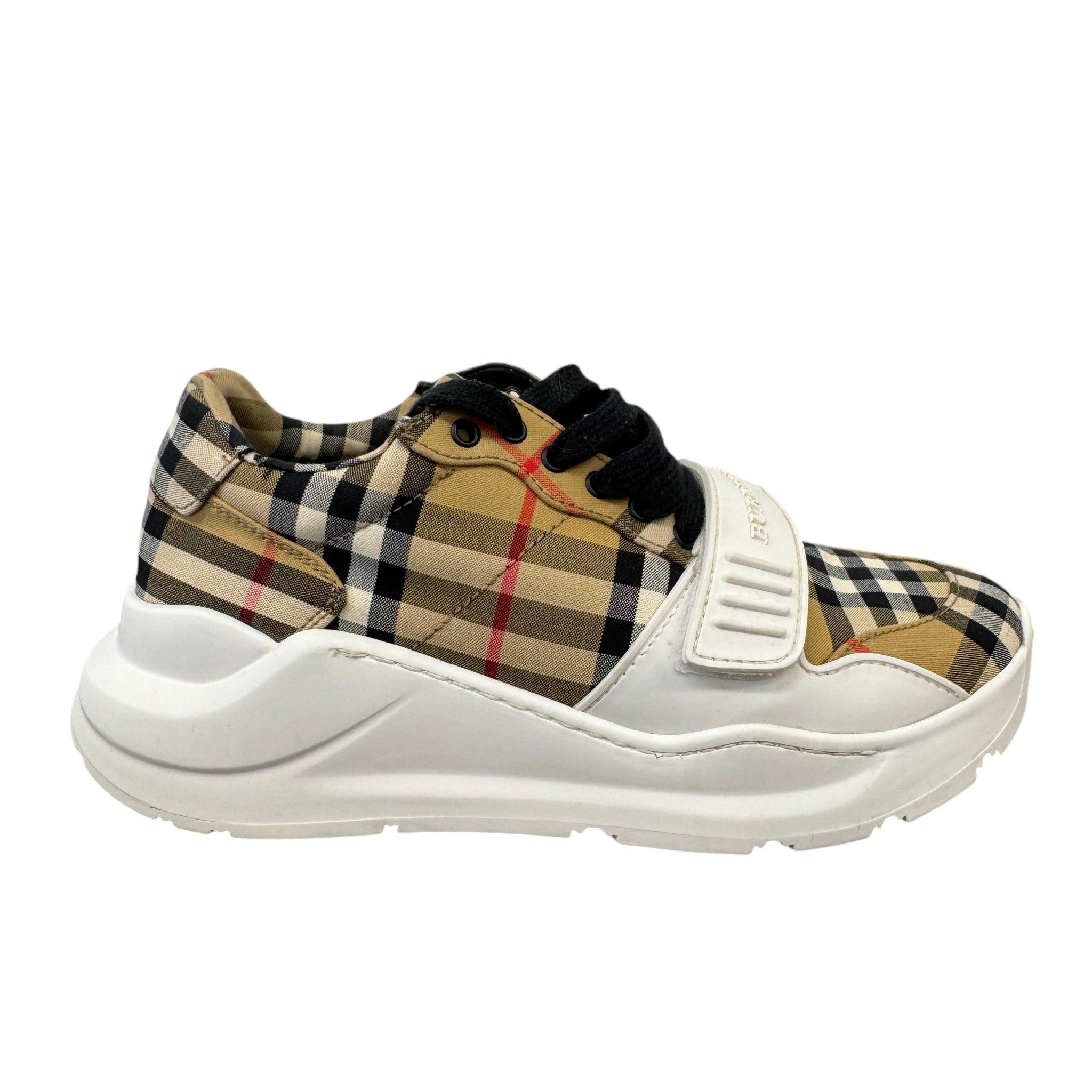 Women's Checkered Regis Low Trainers Beige Size EU 36 / UK 3