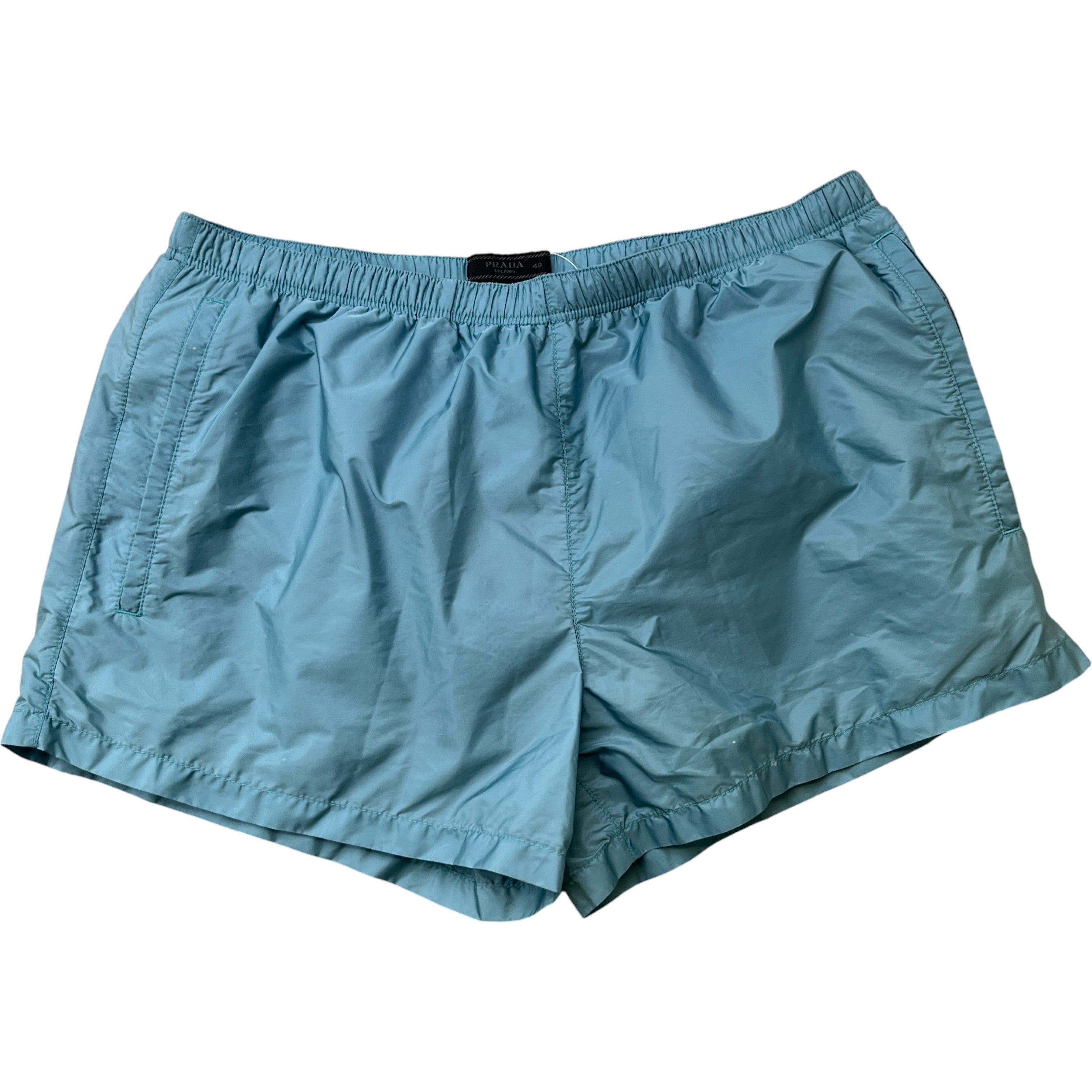 Men's Embroidered Logo Swim Shorts Blue Size W32 / IT 48