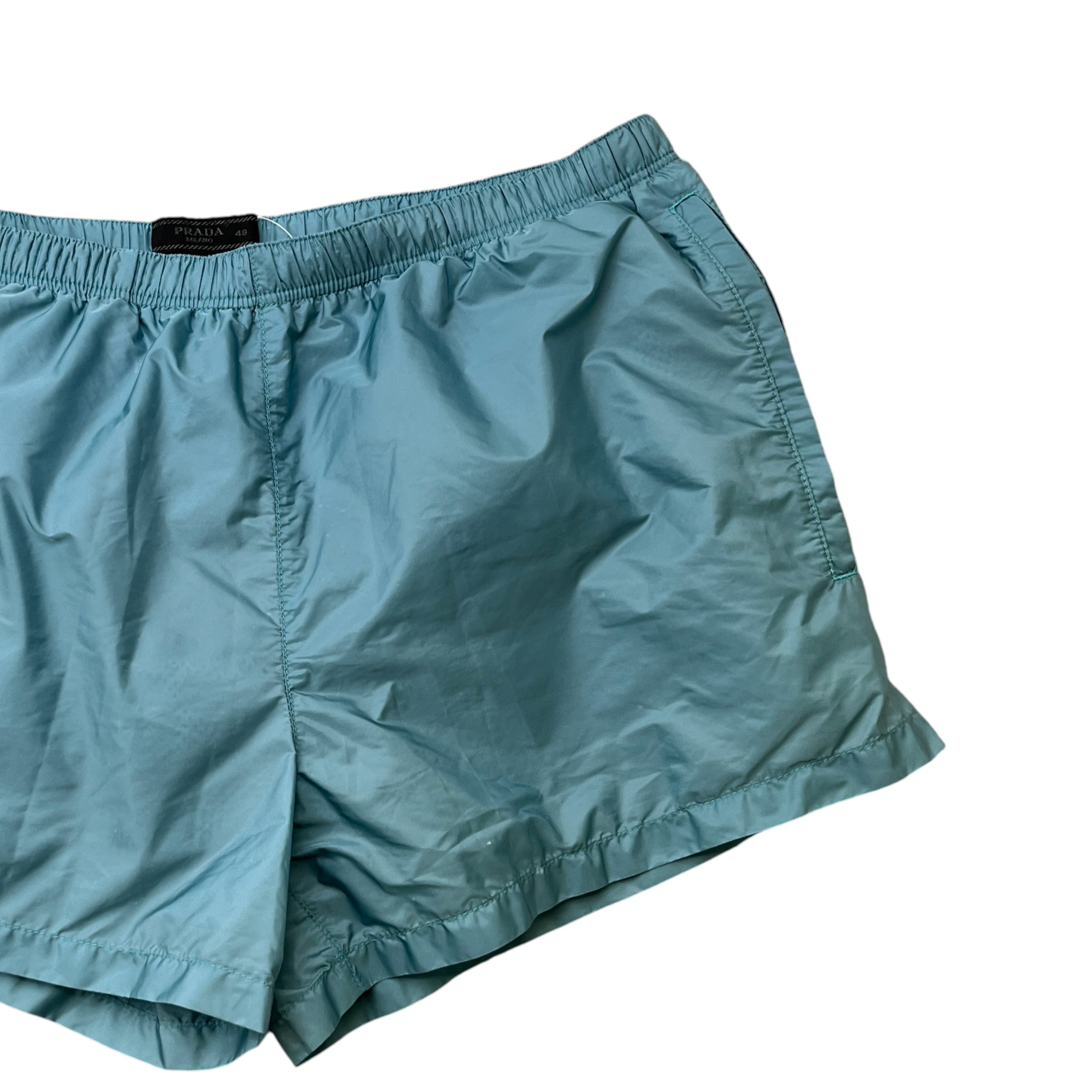 Men's Embroidered Logo Swim Shorts Blue Size W32 / IT 48