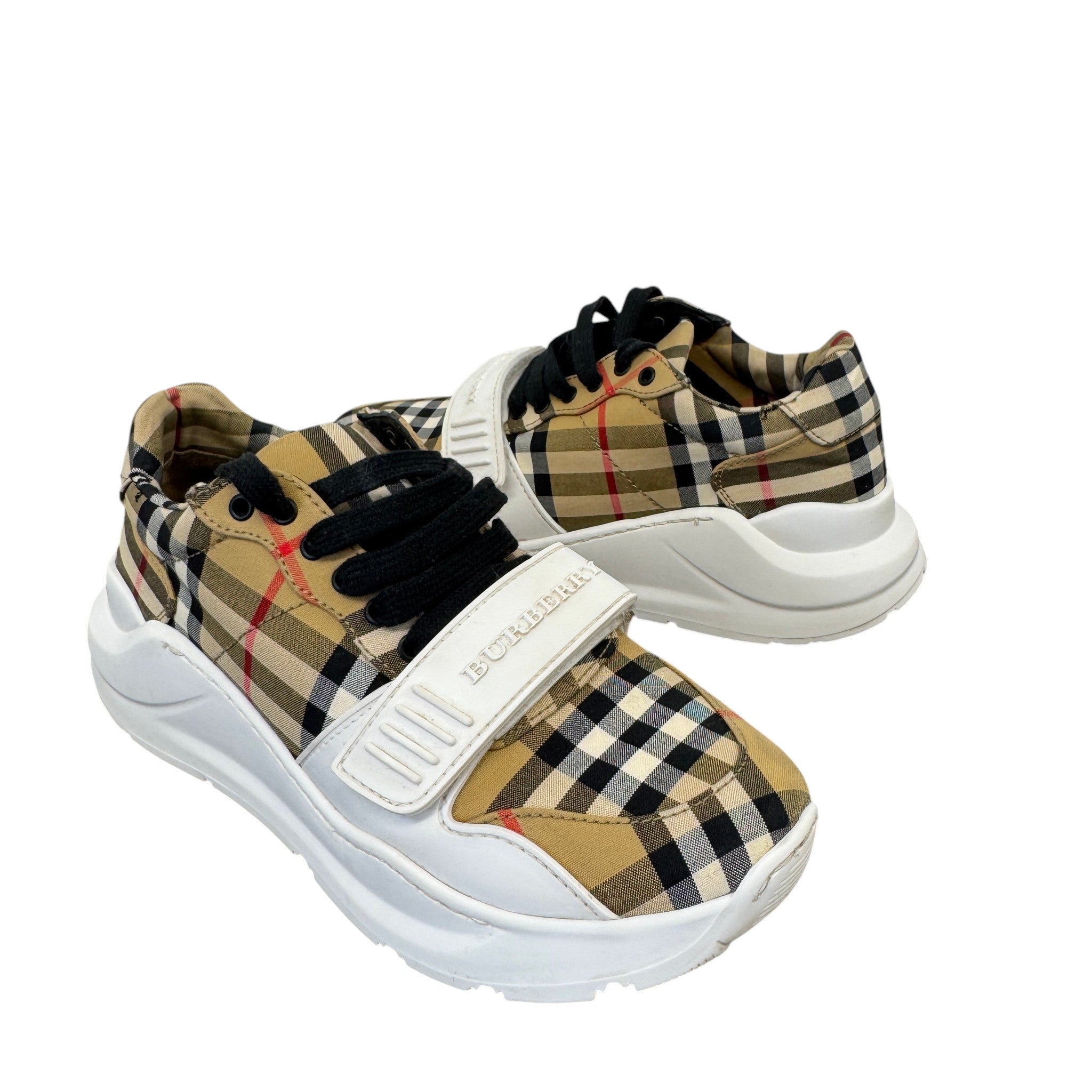 Women's Checkered Regis Low Trainers Beige Size EU 36 / UK 3