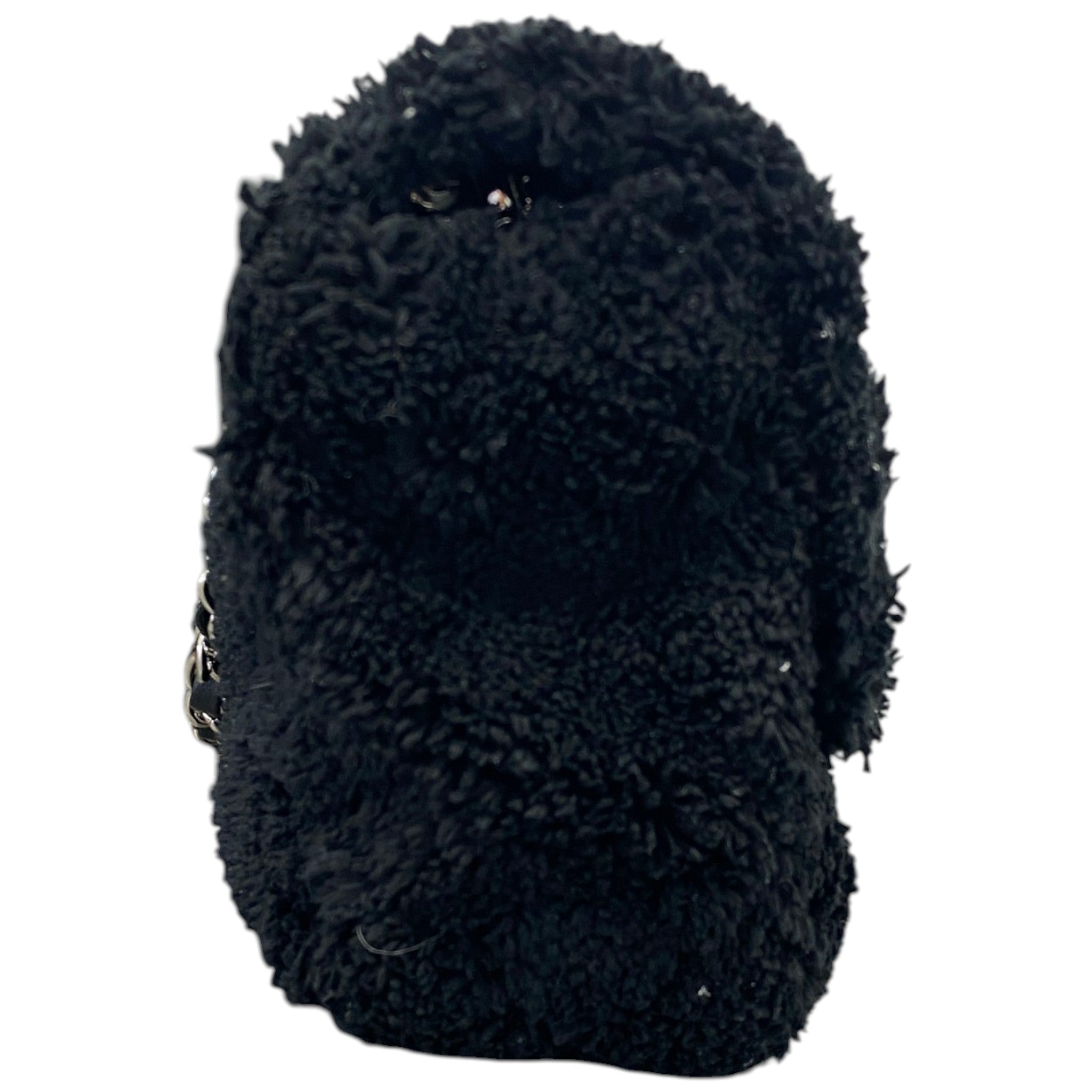 Women's Shearling Classic Fur Single Flap Bag Black