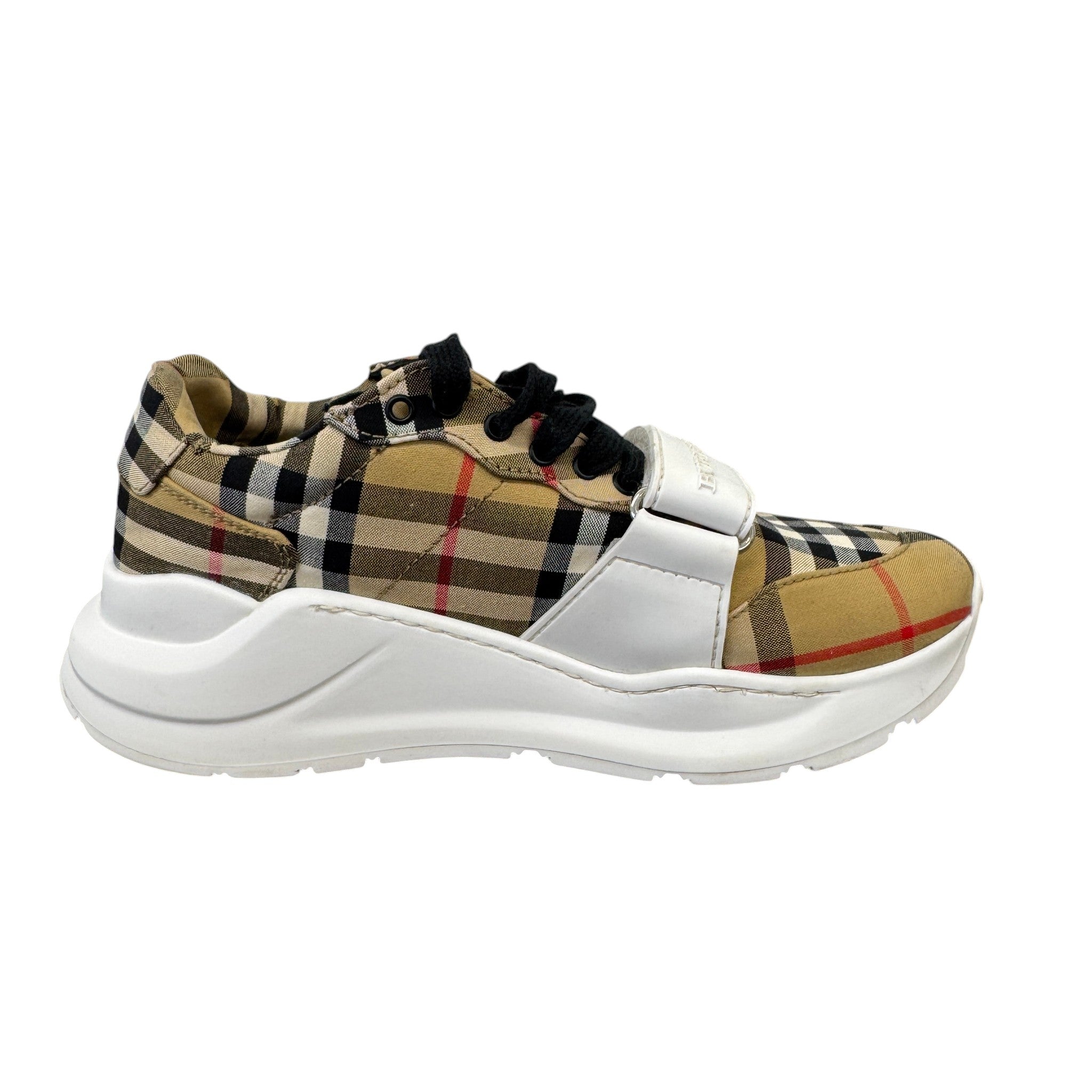 Women's Checkered Regis Low Trainers Beige Size EU 36 / UK 3
