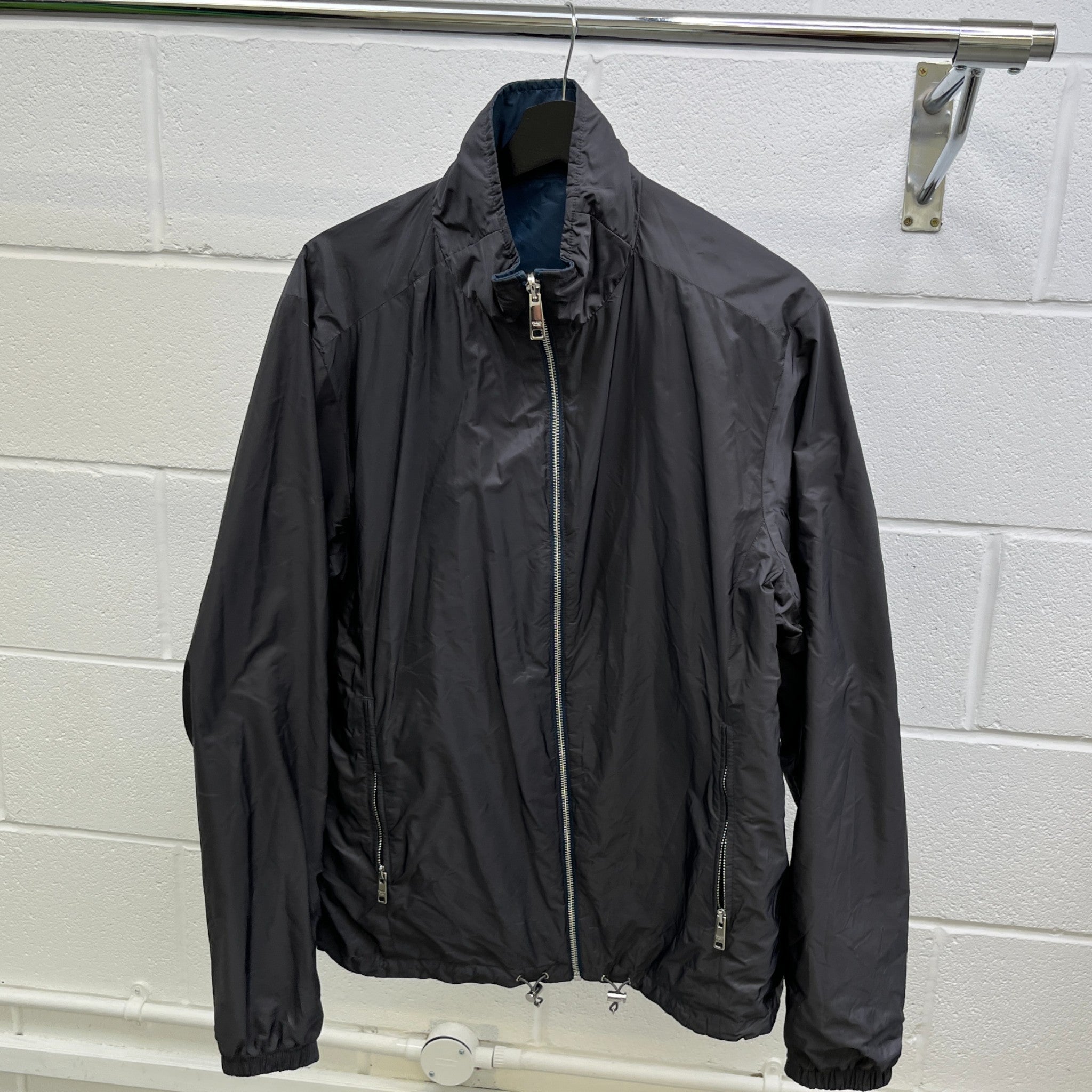 Men's Plaque Logo Reversible Windbreaker Blue Size IT 54 / XXL