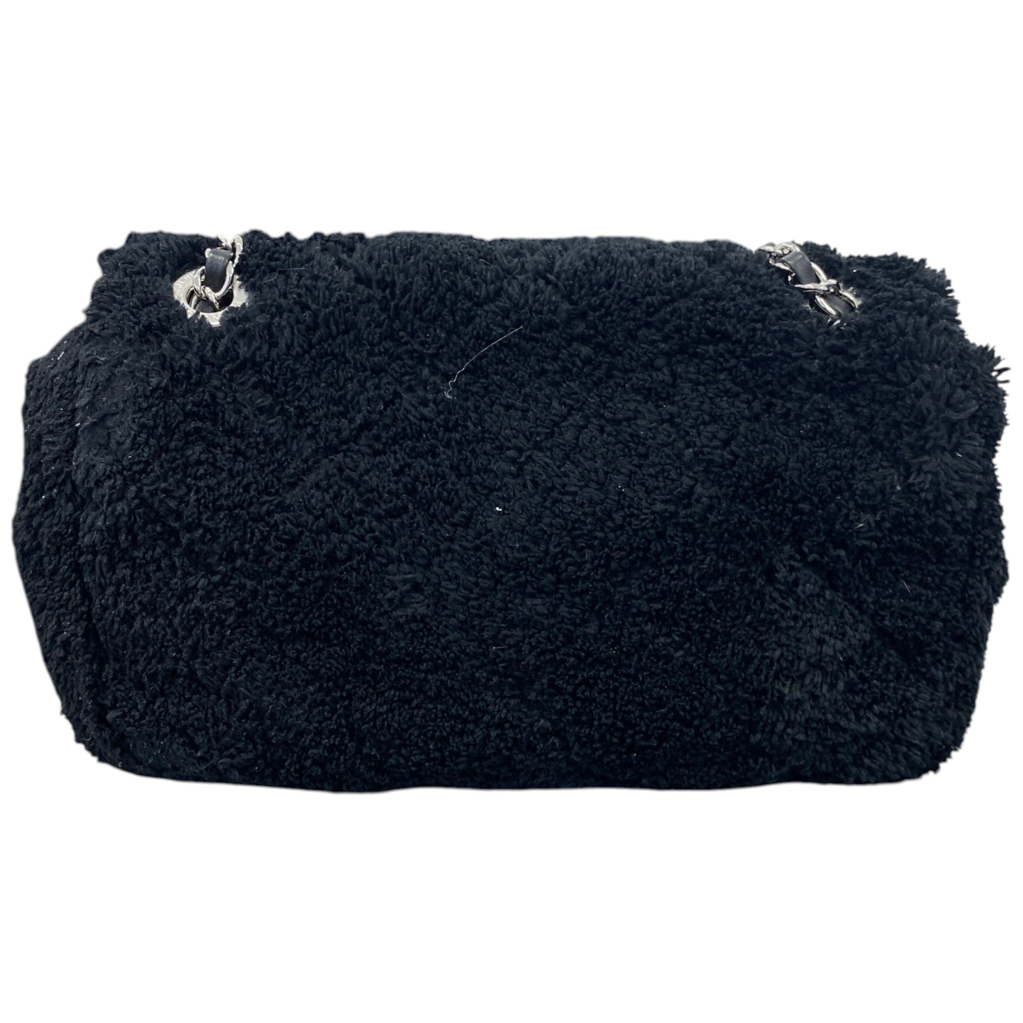 Women's Shearling Classic Fur Single Flap Bag Black