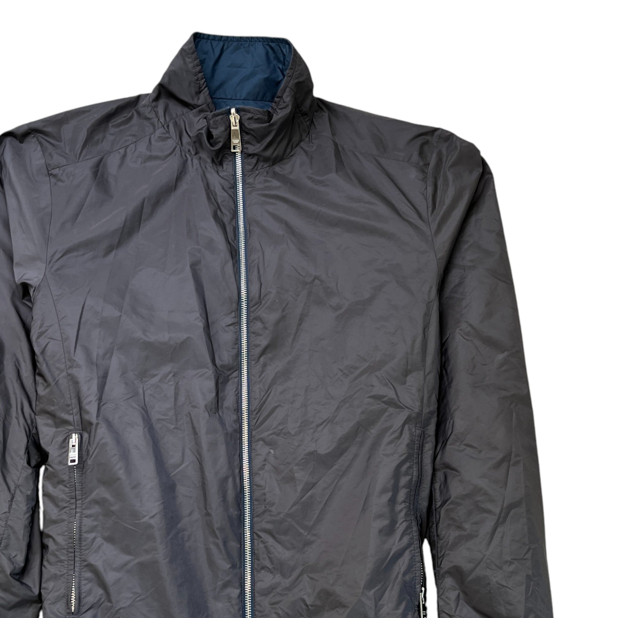 Men's Plaque Logo Reversible Windbreaker Blue Size IT 54 / XXL