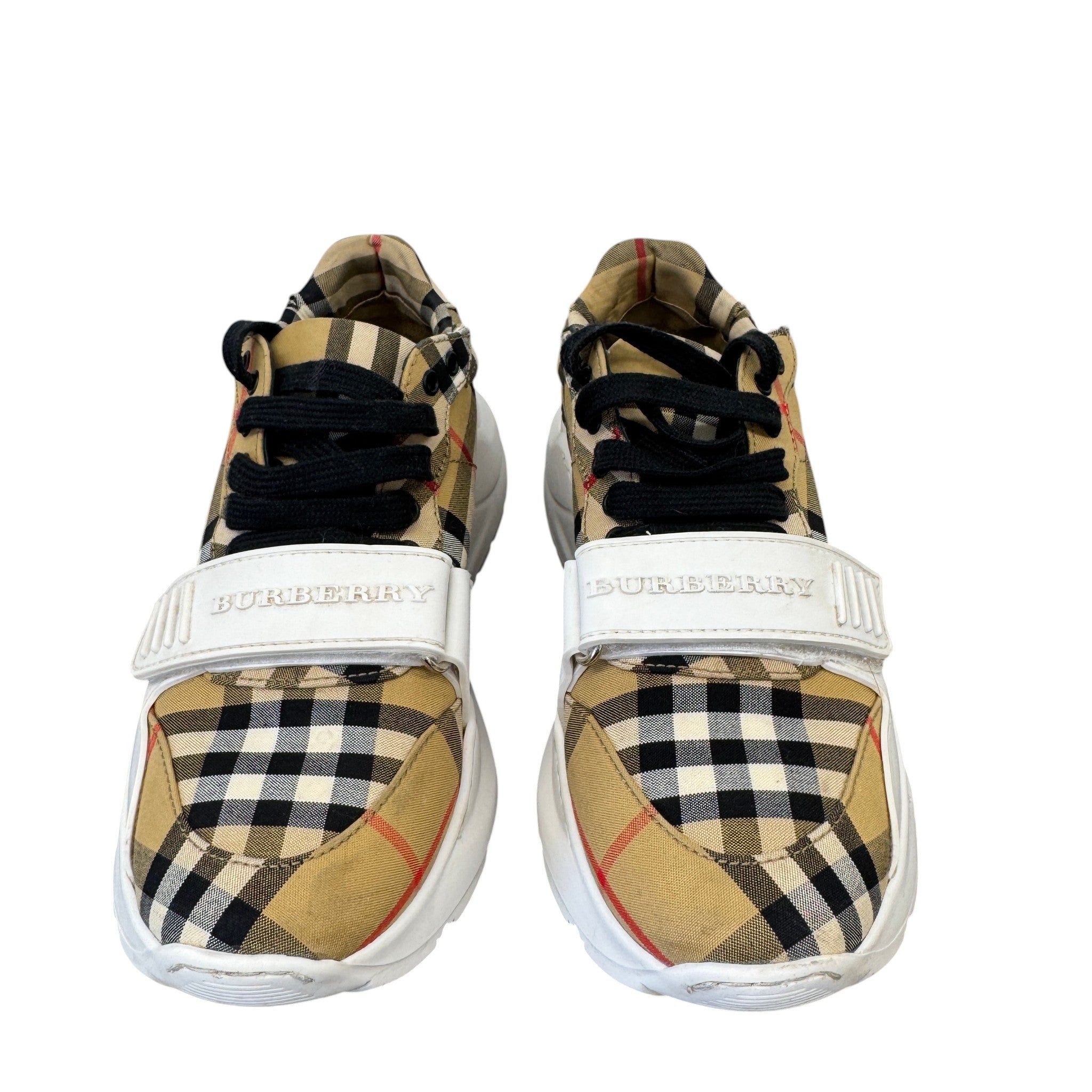 Women's Checkered Regis Low Trainers Beige Size EU 36 / UK 3