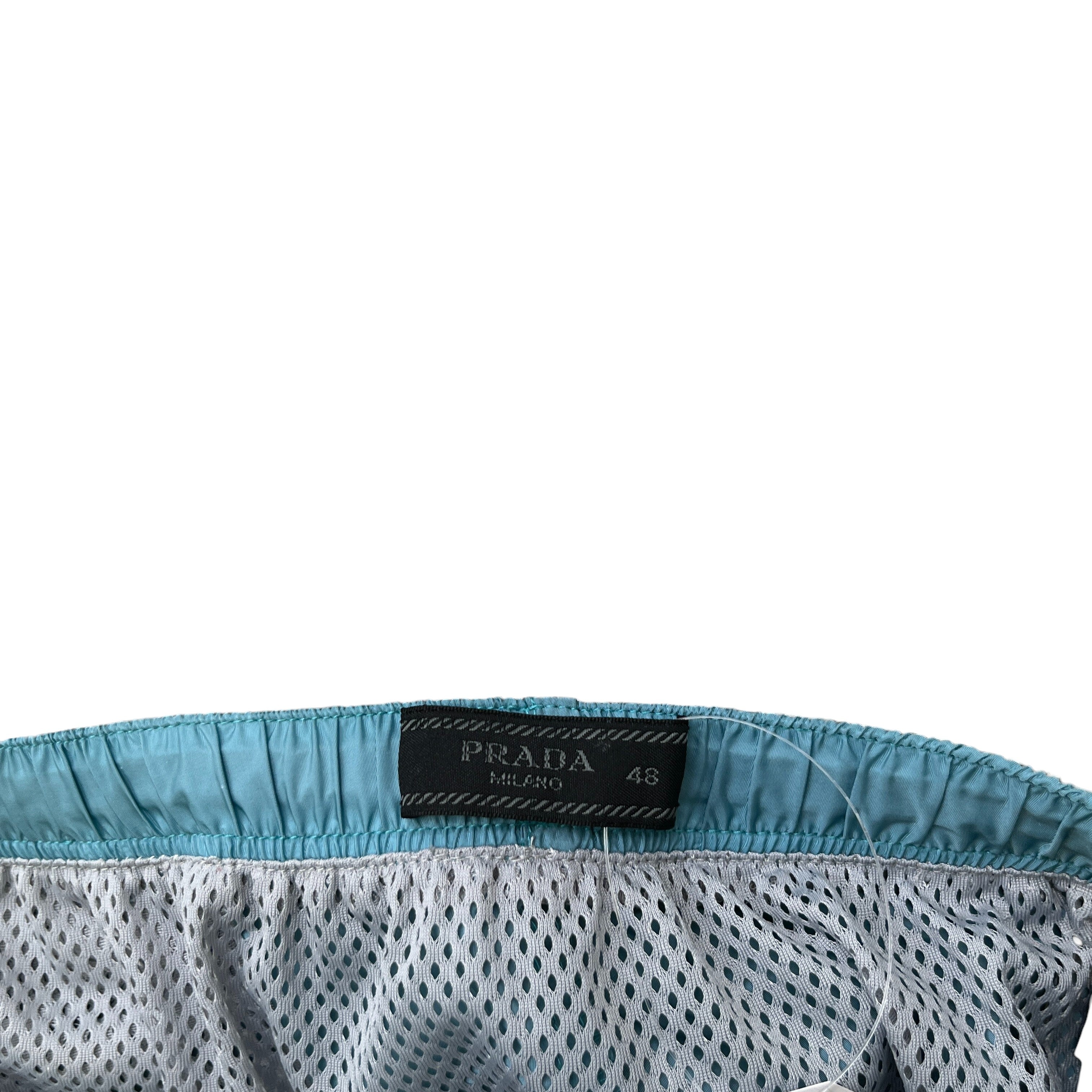 Men's Embroidered Logo Swim Shorts Blue Size W32 / IT 48