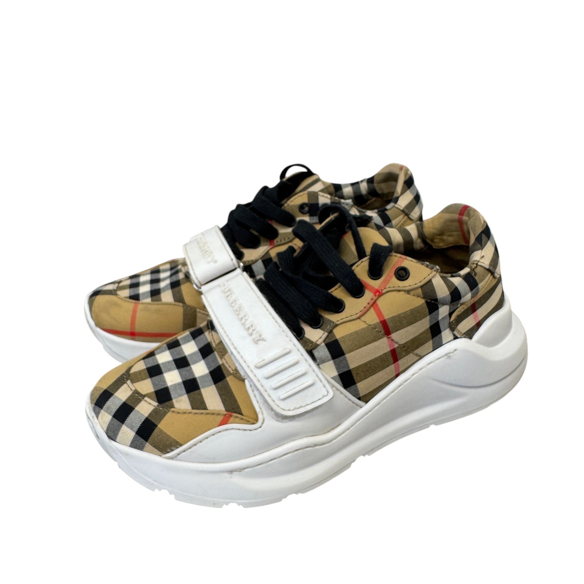 Women's Checkered Regis Low Trainers Beige Size EU 36 / UK 3