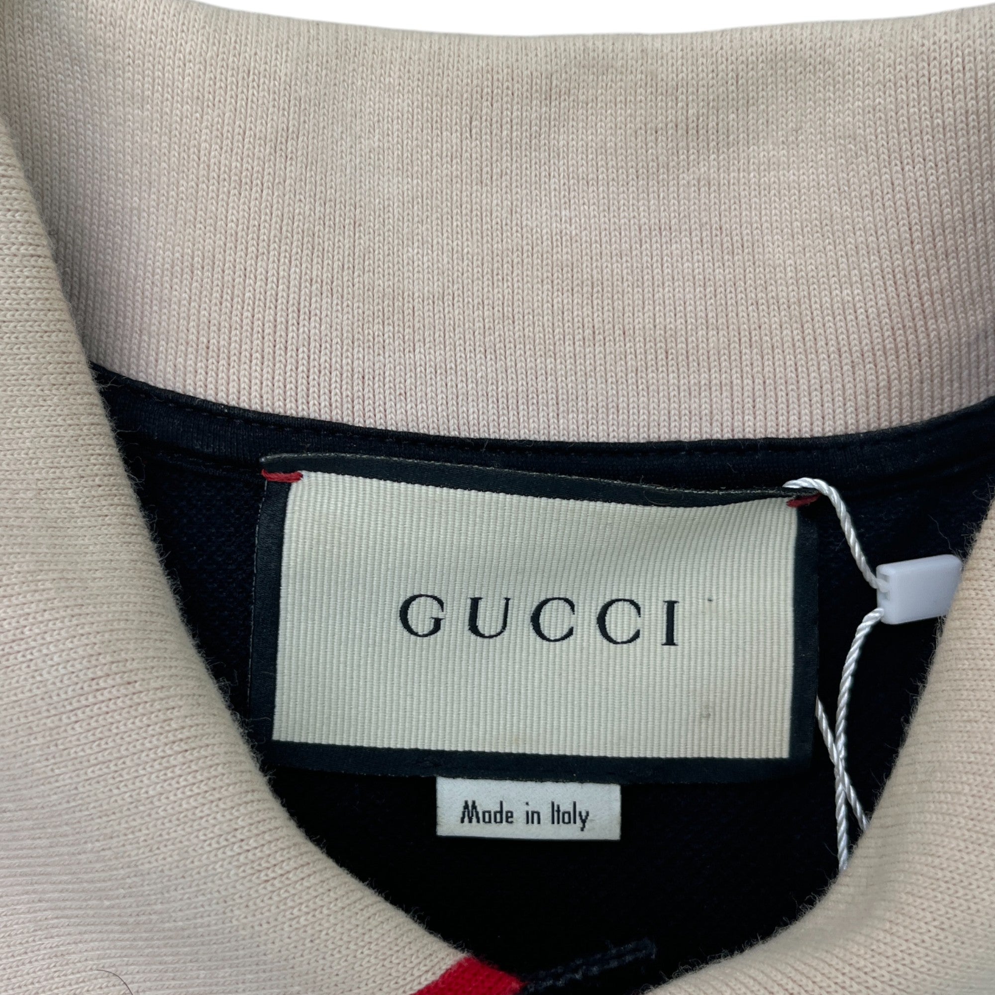 Men's Web Tape Logo Polo Shirt Black Size M