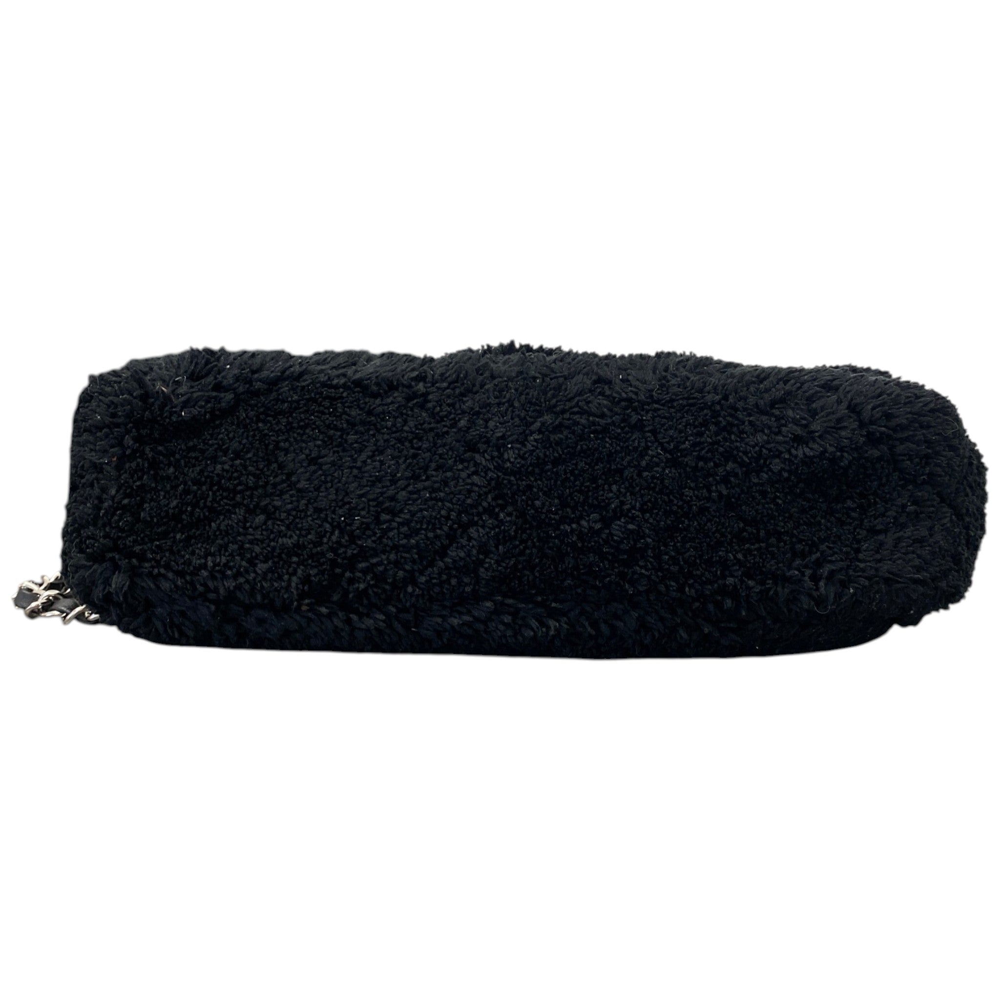 Women's Shearling Classic Fur Single Flap Bag Black