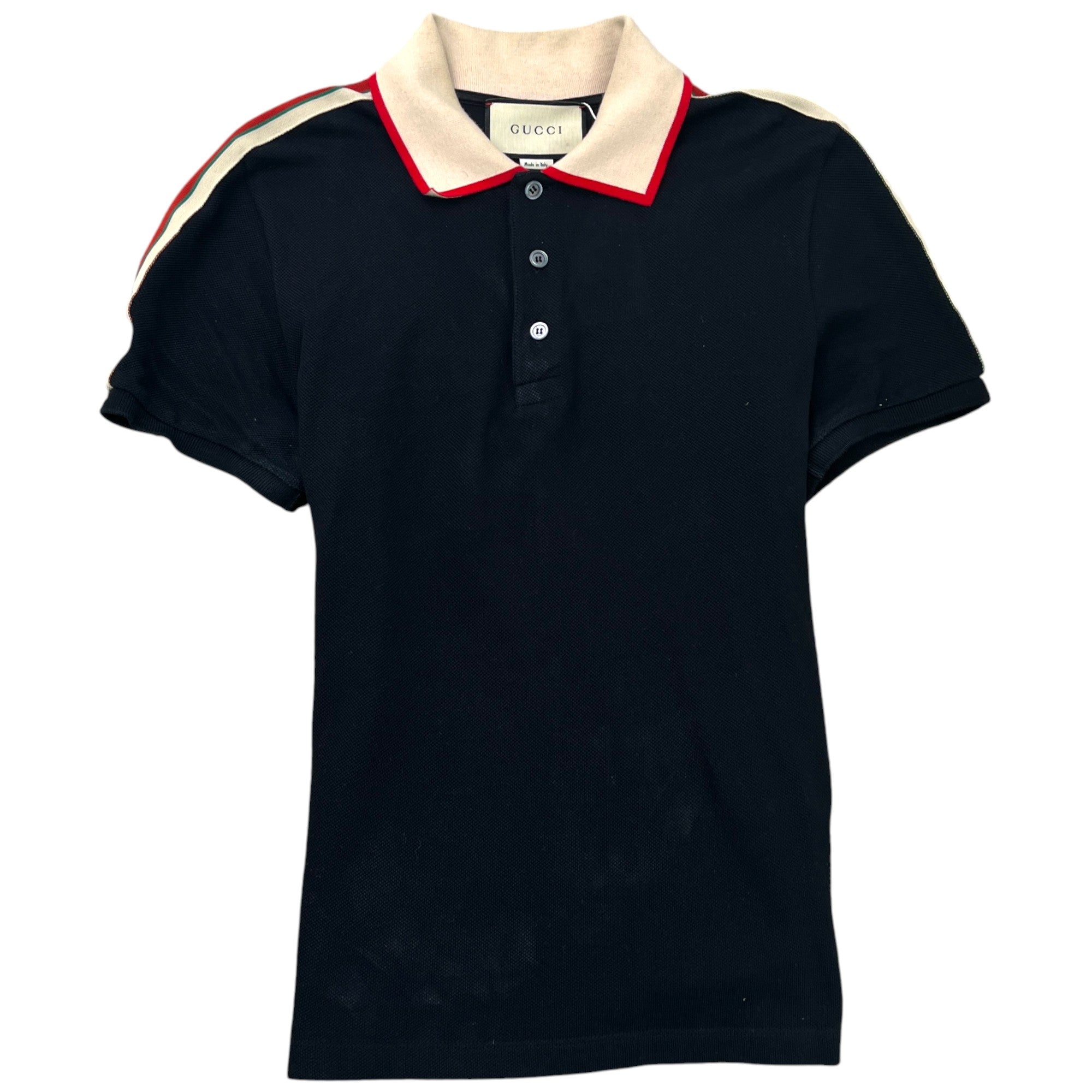 Men's Web Tape Logo Polo Shirt Black Size M