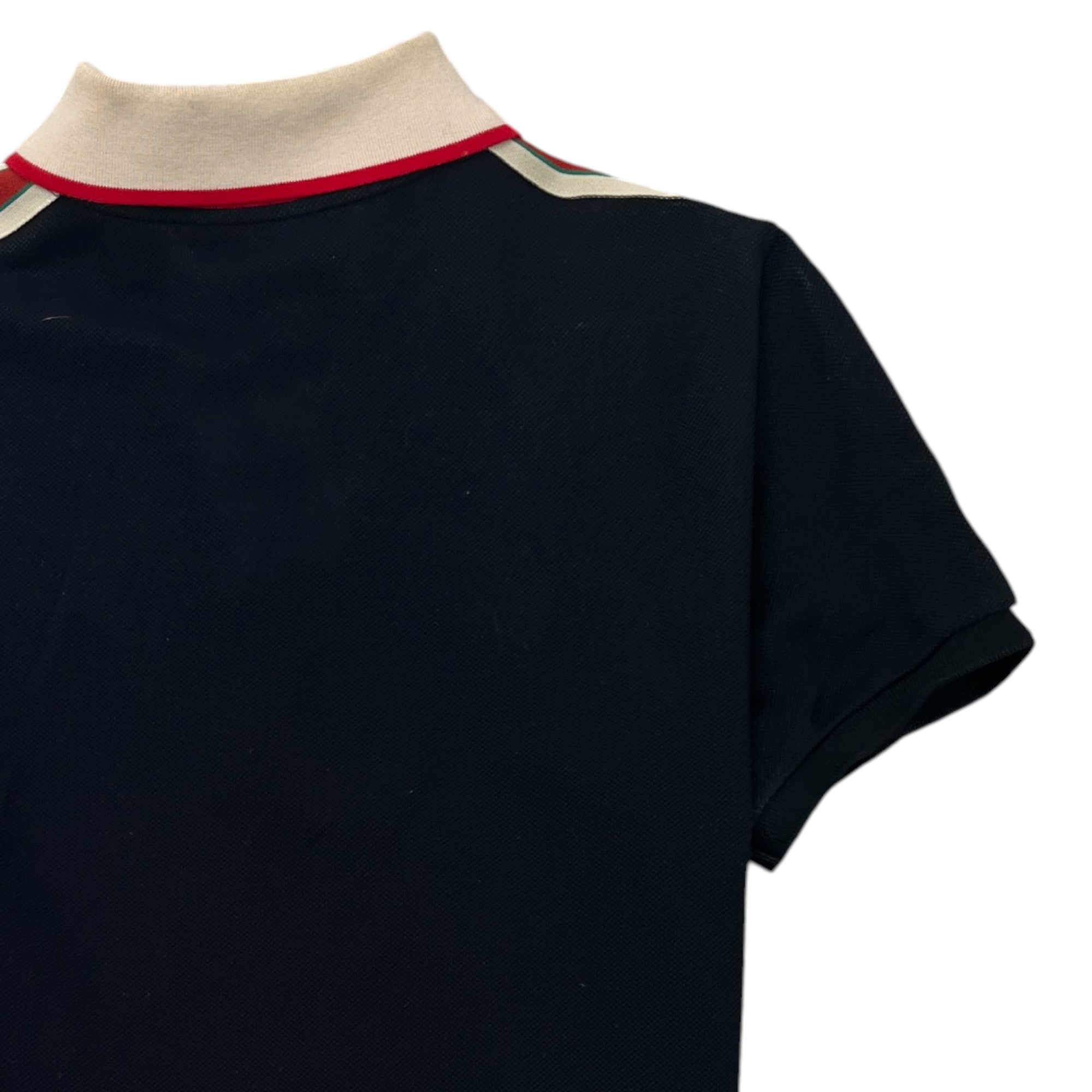 Men's Web Tape Logo Polo Shirt Black Size M