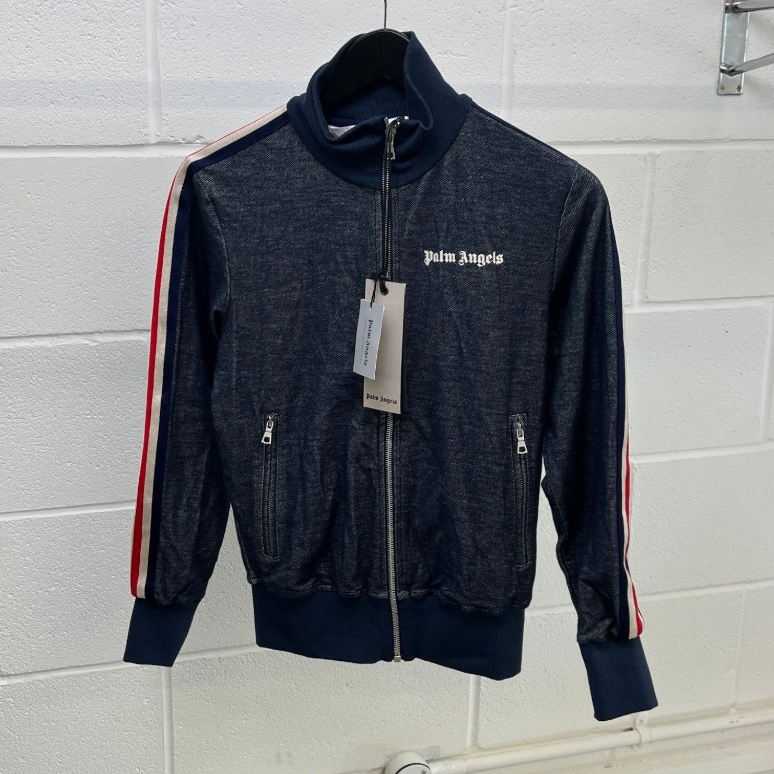 Men's Tab Logo Track Jacket Blue Size XXS