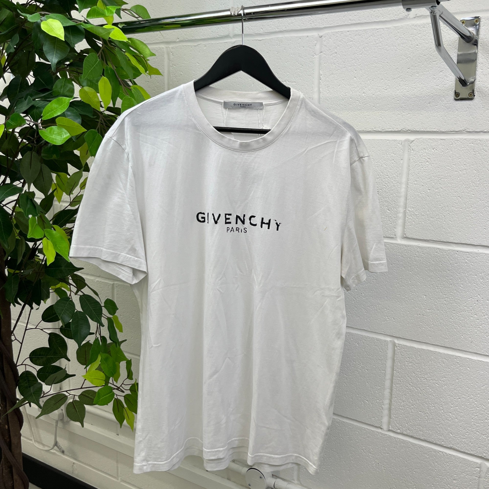 Men's Reverse Logo T-Shirt White Size XXL