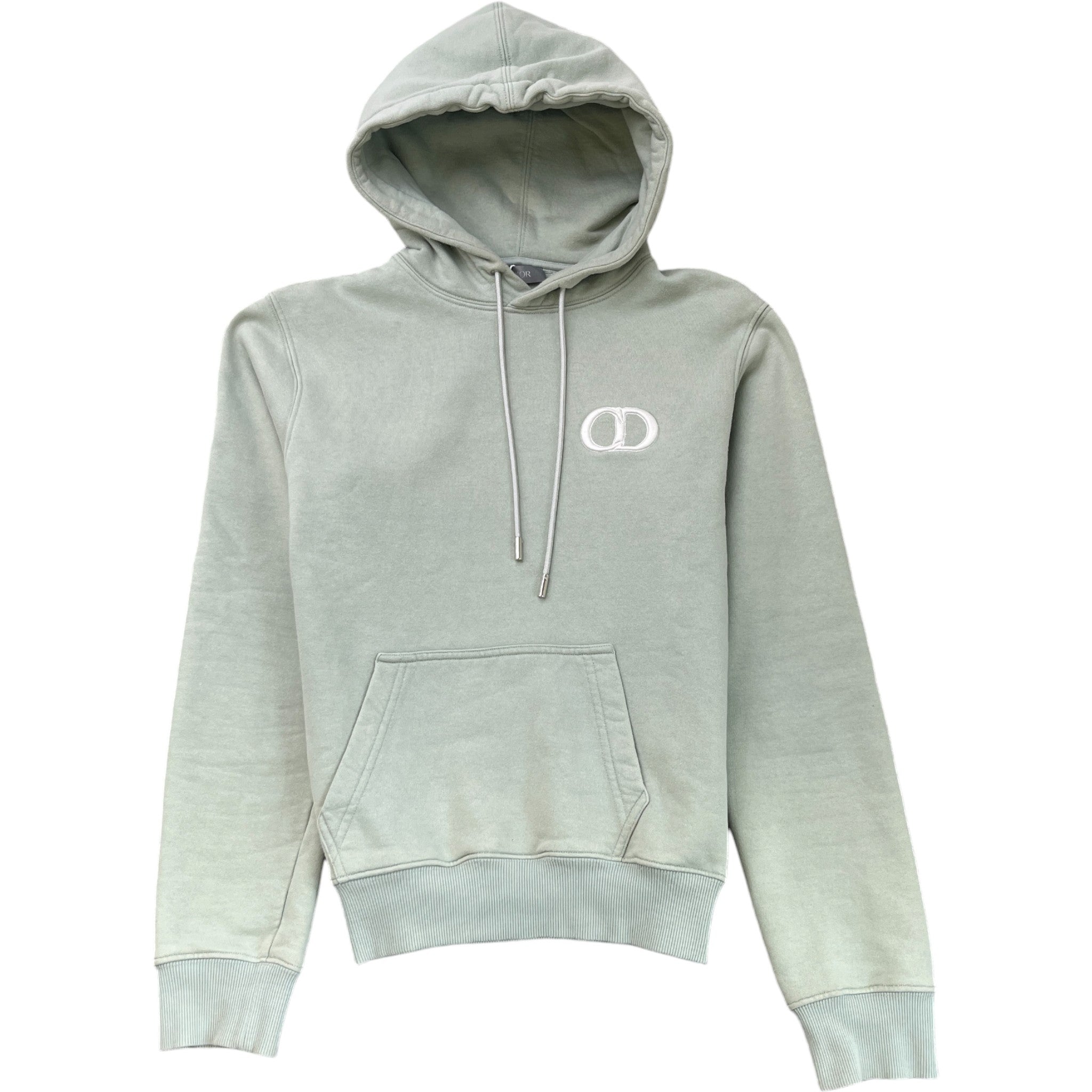 Men's Embroidered Icon Logo Hoodie Green Size XS