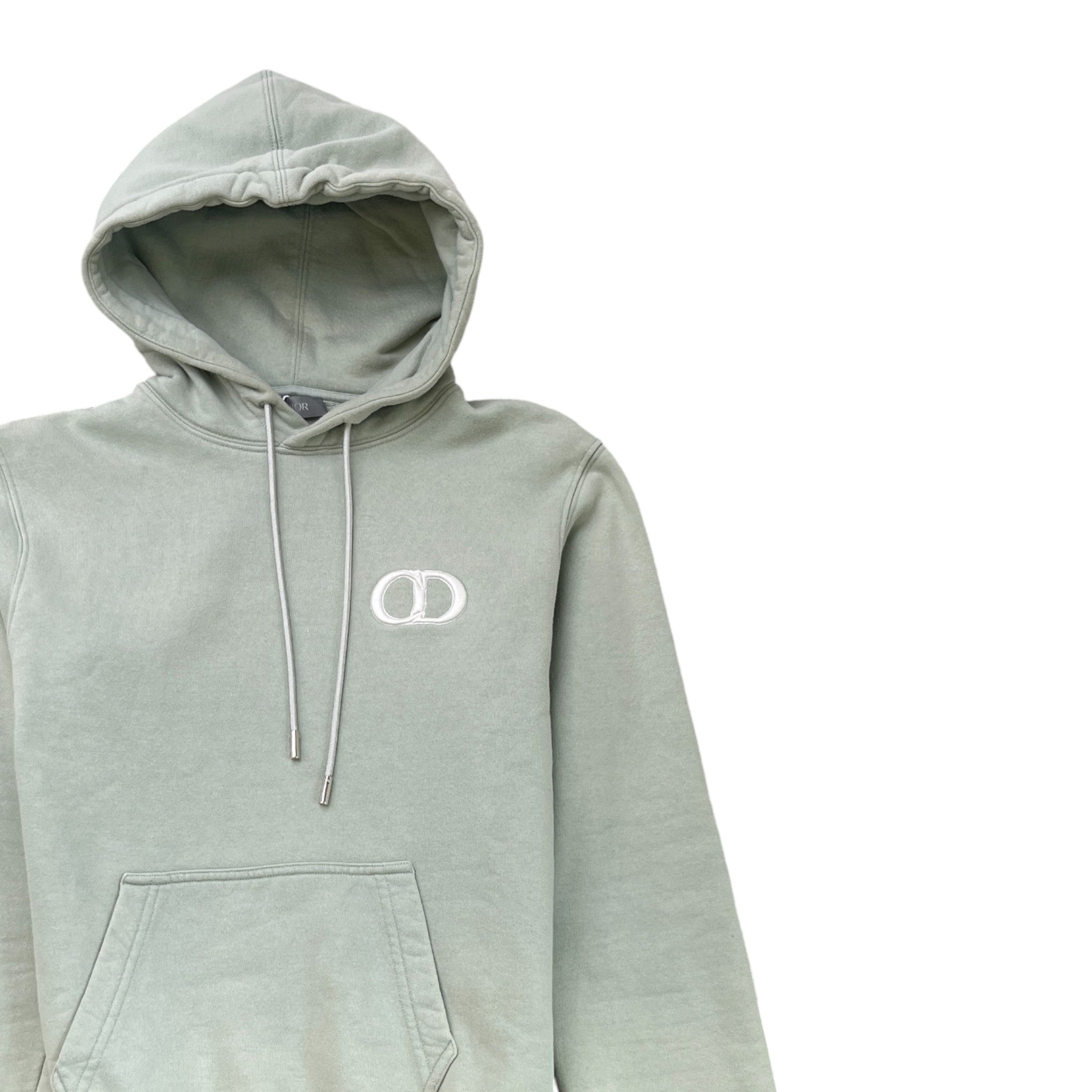 Men's Embroidered Icon Logo Hoodie Green Size XS