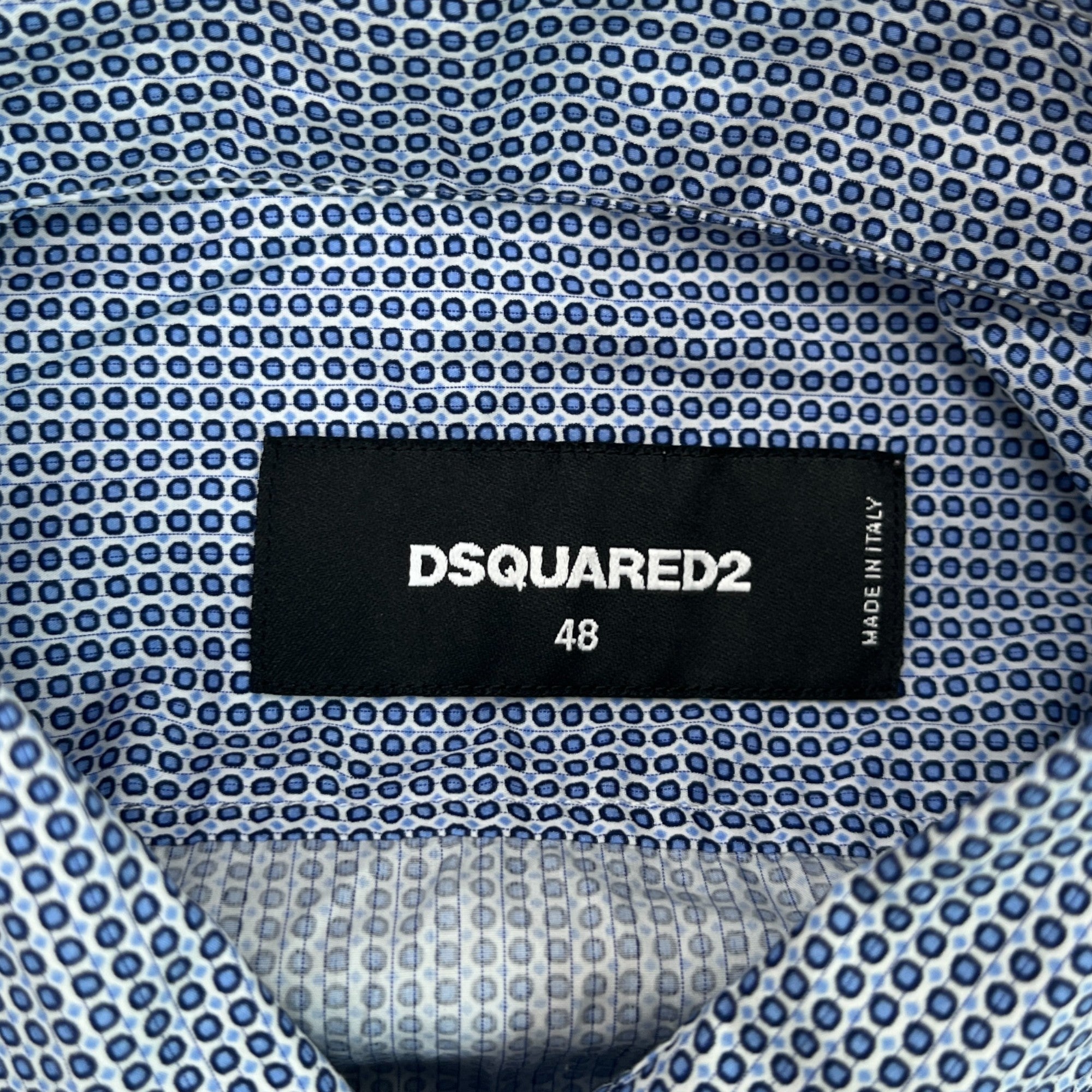 Men's Plaque Logo Long Sleeve Shirt Blue Size IT 48 / UK M