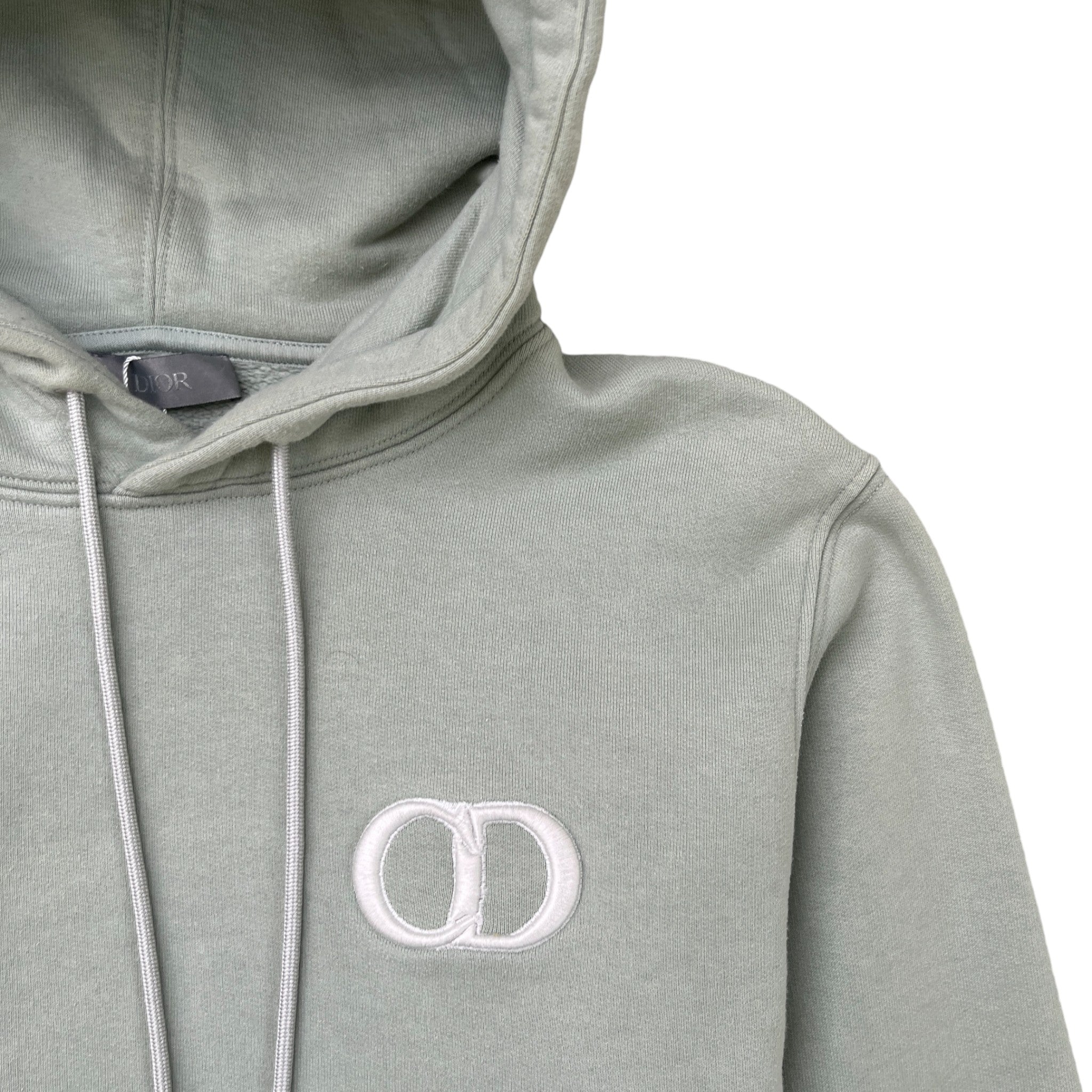 Men's Embroidered Icon Logo Hoodie Green Size XS