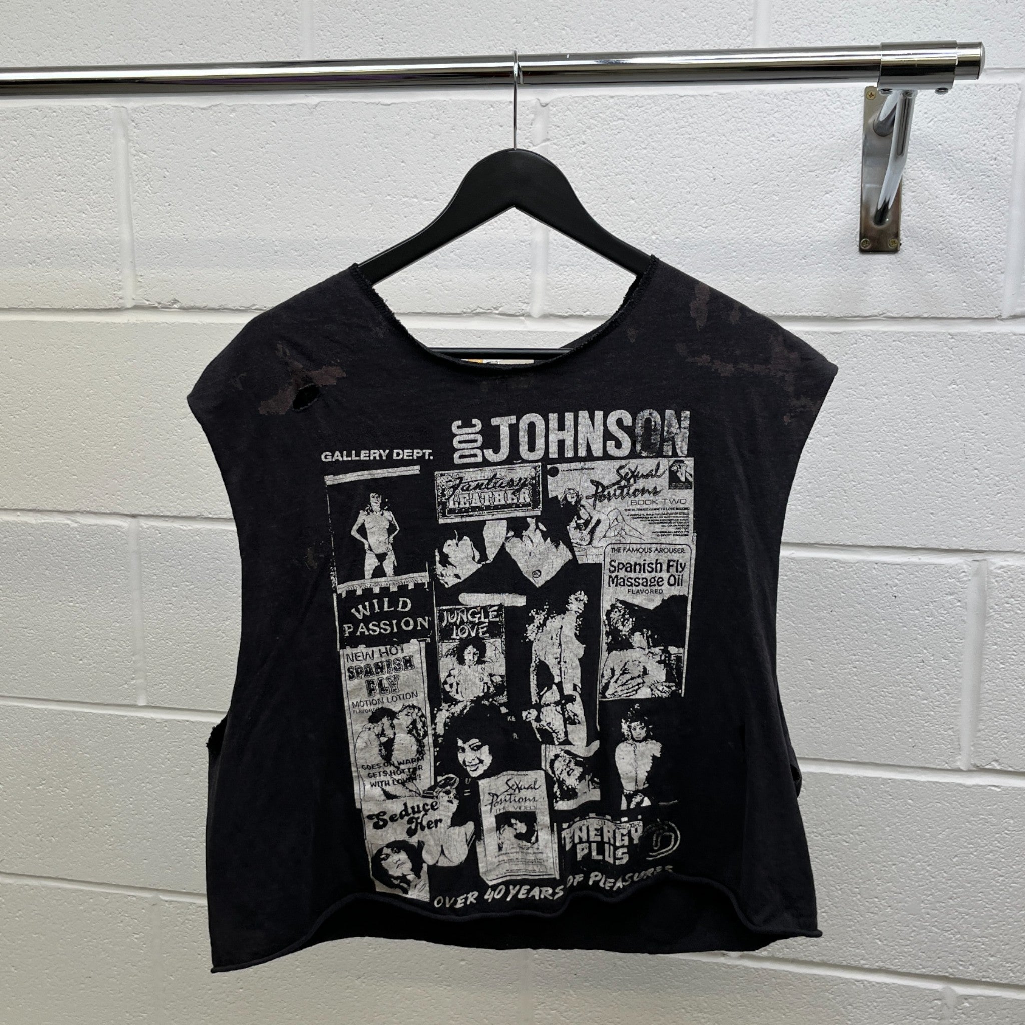 Men's Doc Johnson Distressed Vest Grey Size L