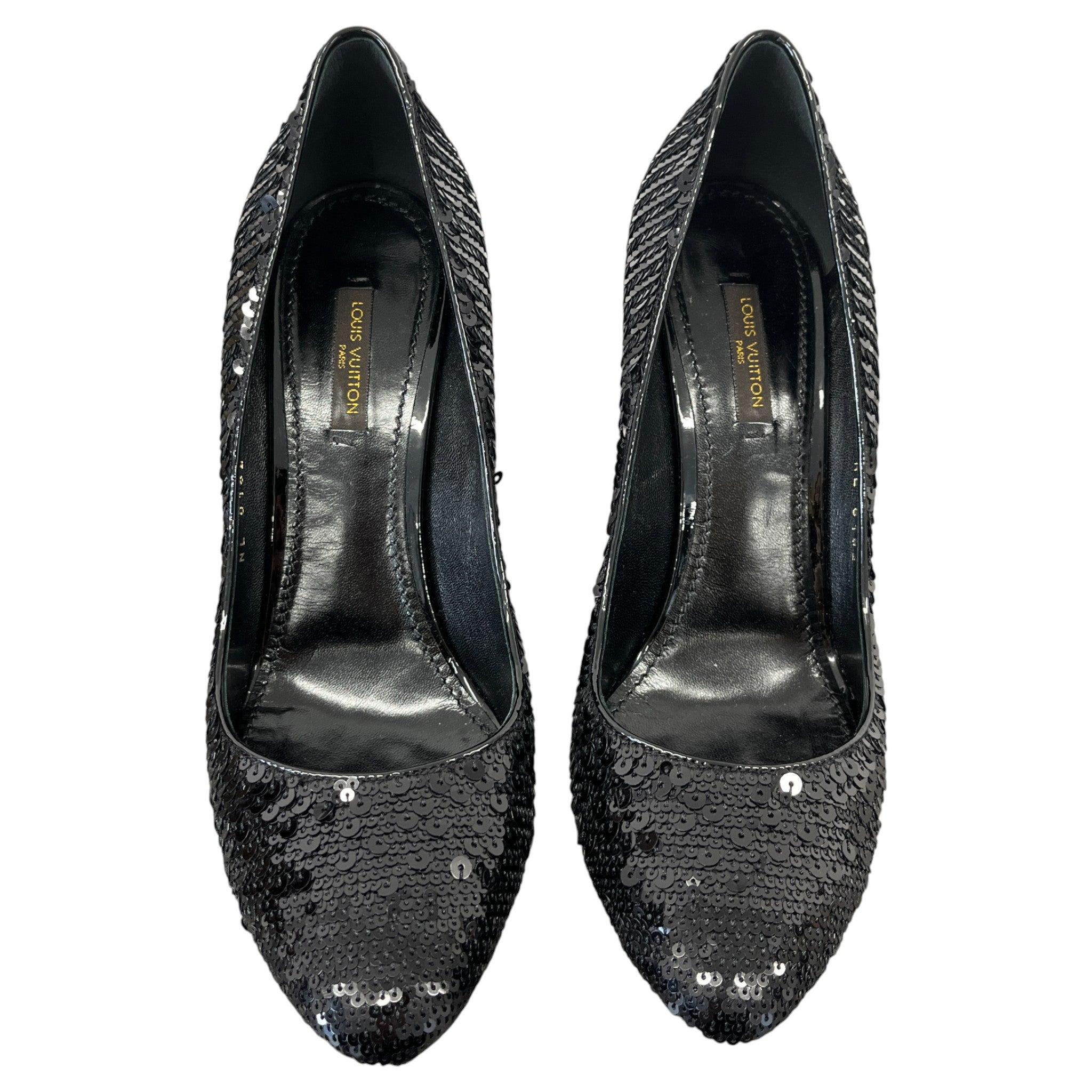 Women's Sequin Pumps Heels Black Size EU 38 / UK 5