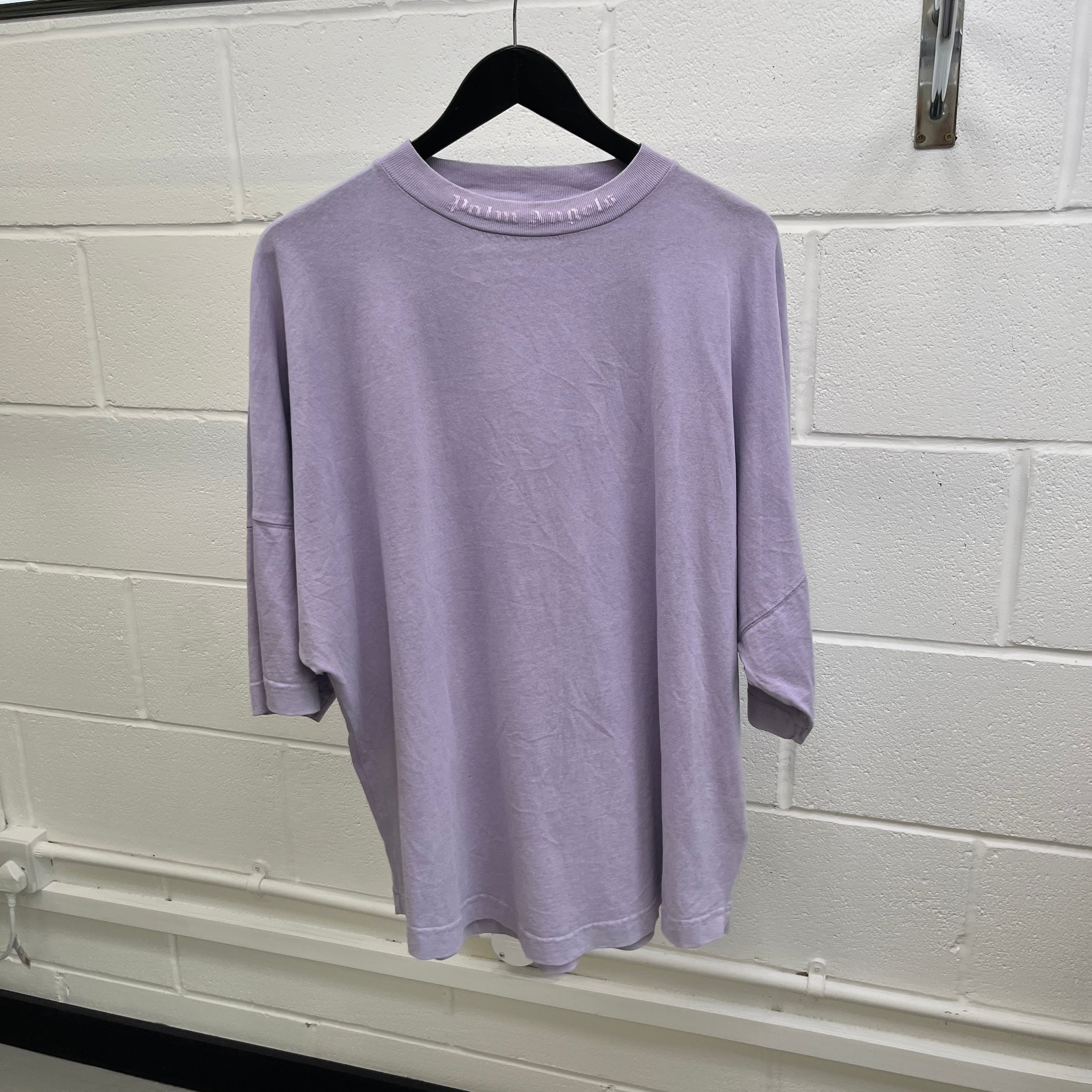 Men's Logo Print T-Shirt Purple Size M