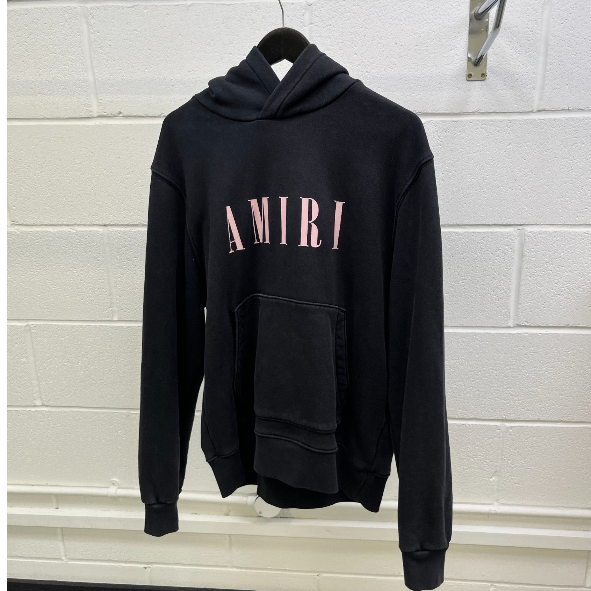 Men's Logo Print Hoodie Black Size M