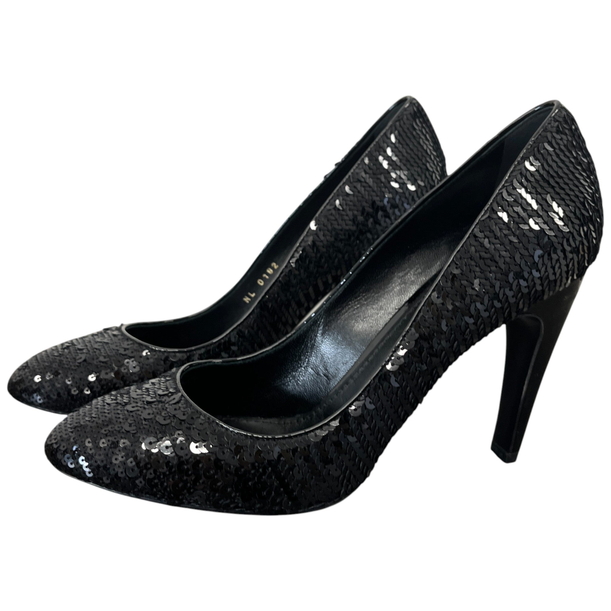 Women's Sequin Pumps Heels Black Size EU 38 / UK 5