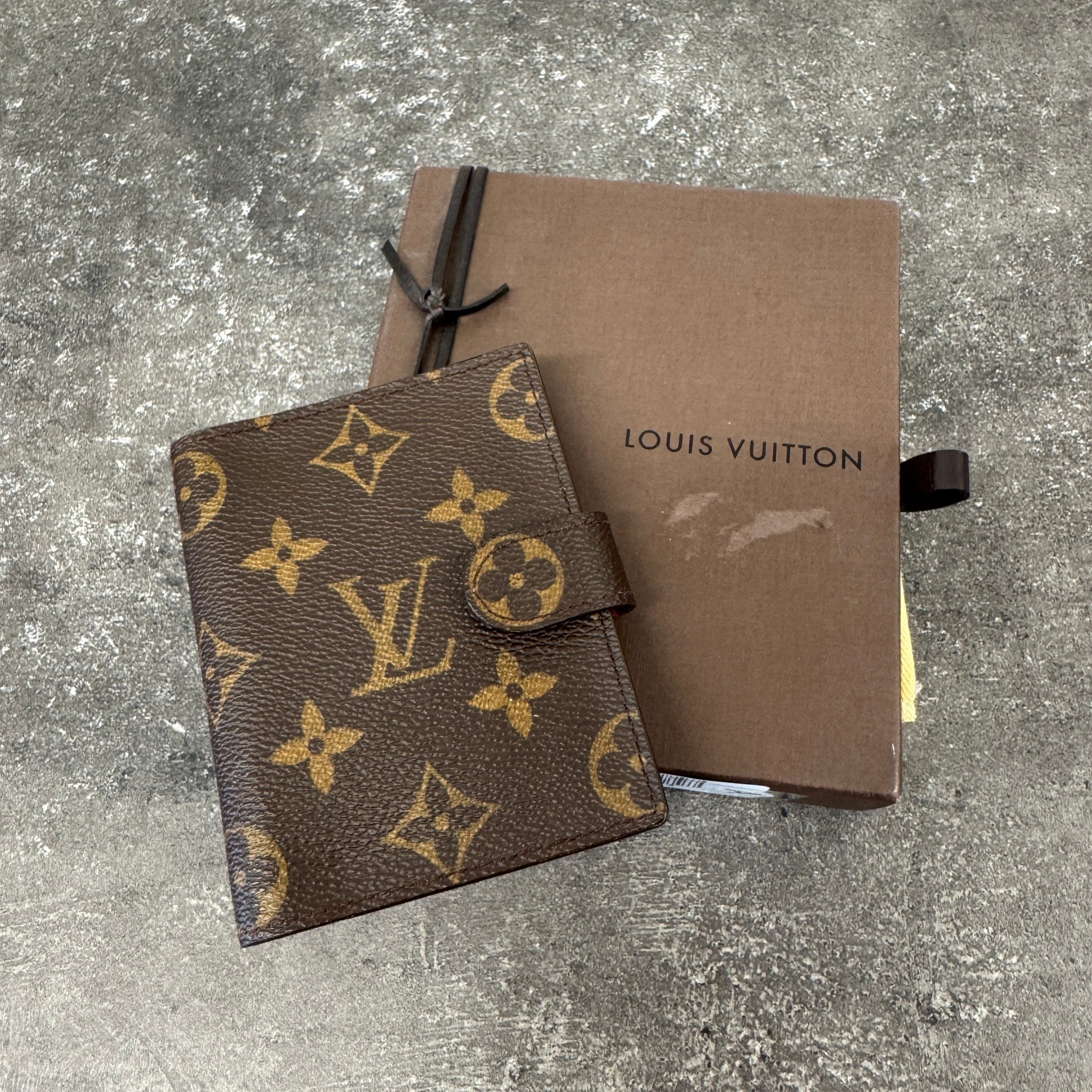 Men's Monogram Mini Agenda Cover Wallet Brown