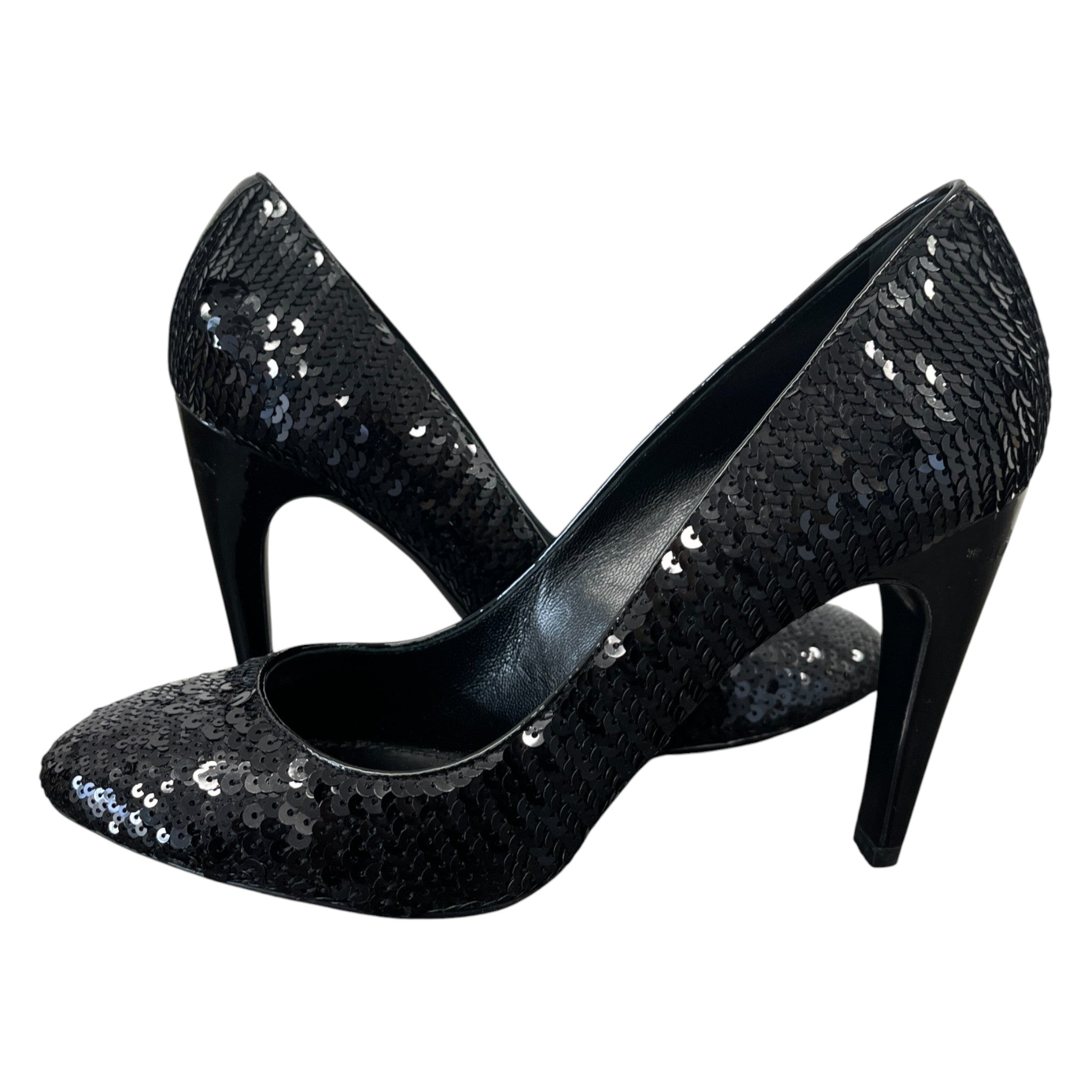 Women's Sequin Pumps Heels Black Size EU 38 / UK 5